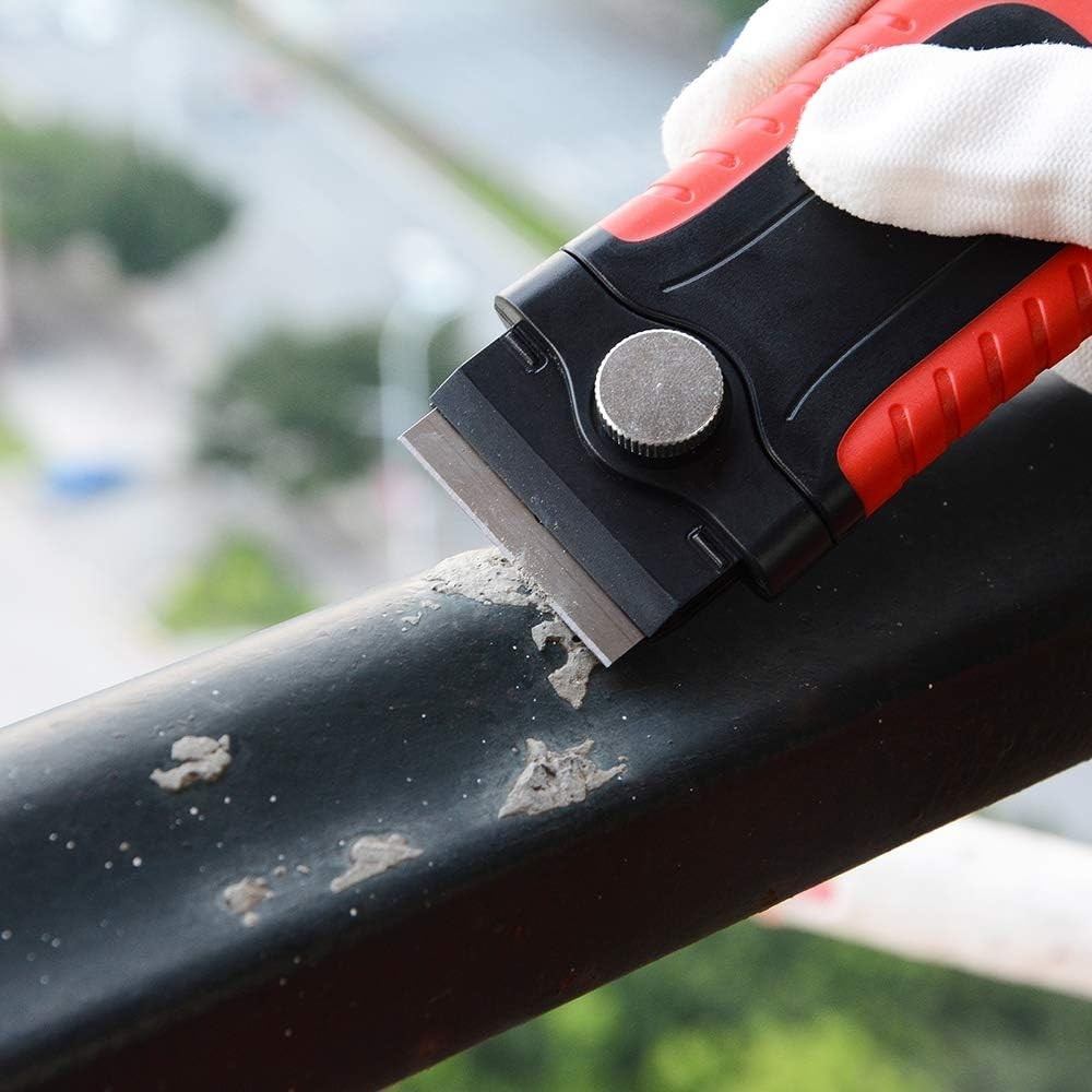 Locking Razor Blade Scraper with Safety Cap for Glass Clean, Paint and Old Label