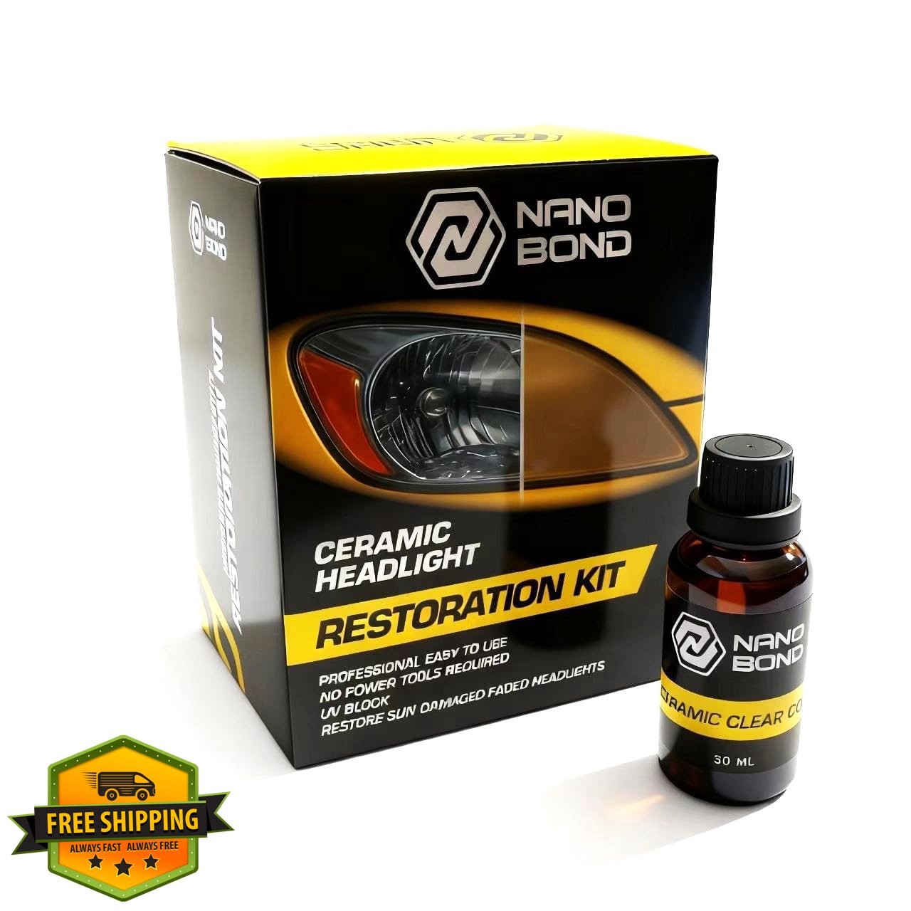 Nano Bond Ceramic Headlight Restoration Kit 30ml Bottle