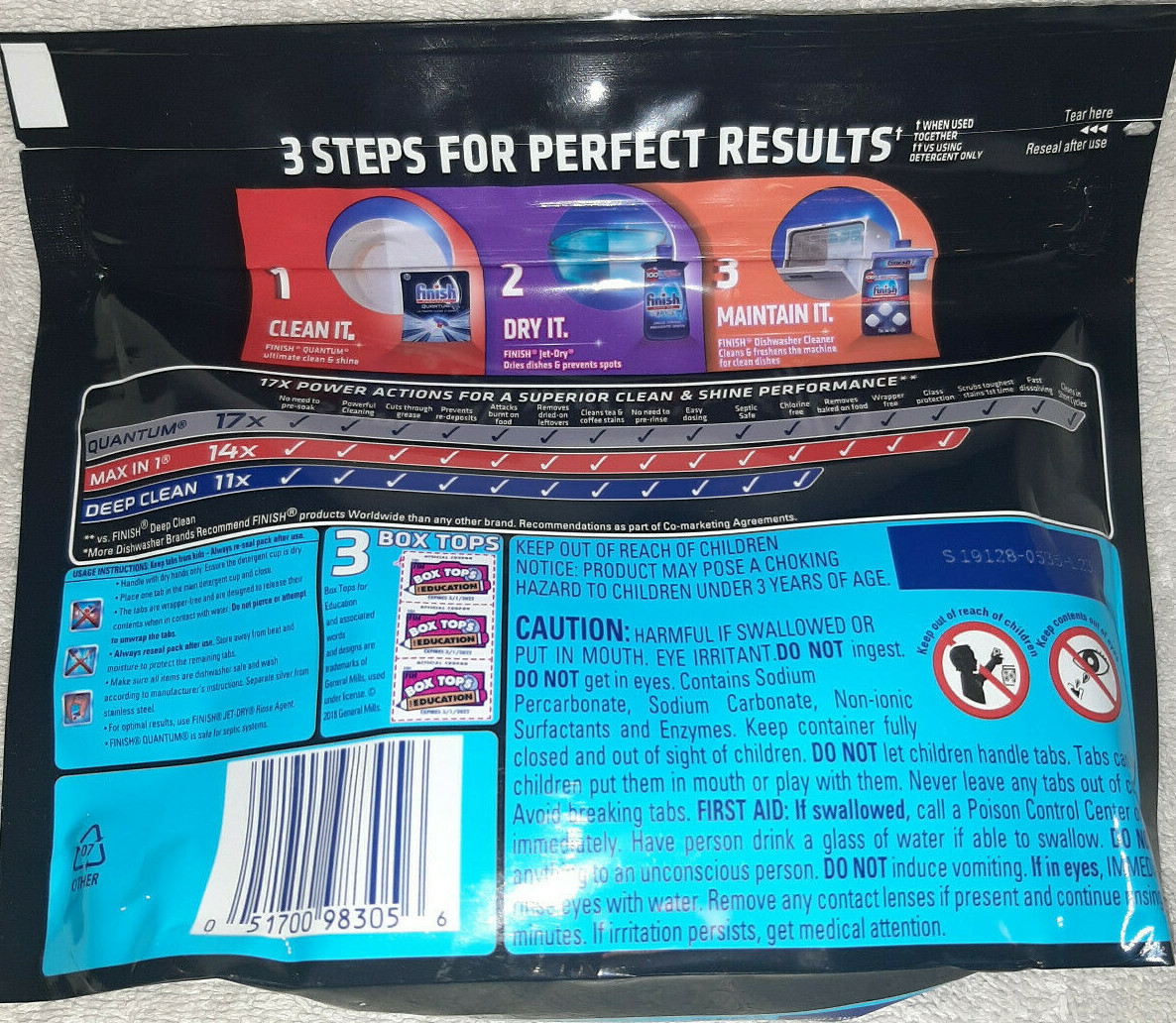 Finish Powerball Quantum 12 Tabs In Pack lot of 2 Dishwasher Tablets