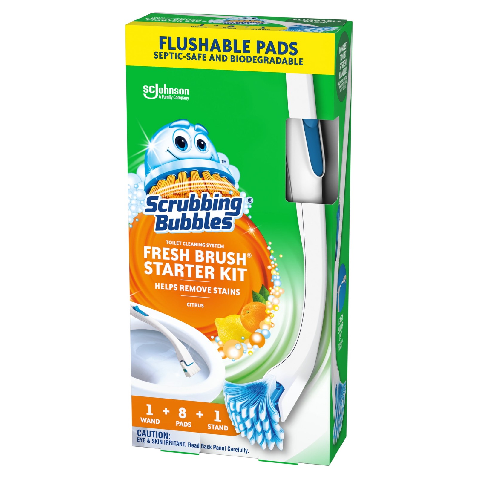 Scrubbing Bubbles Fresh Brush Starter Kit, Citrus – Toilet Bowl Cleaning System