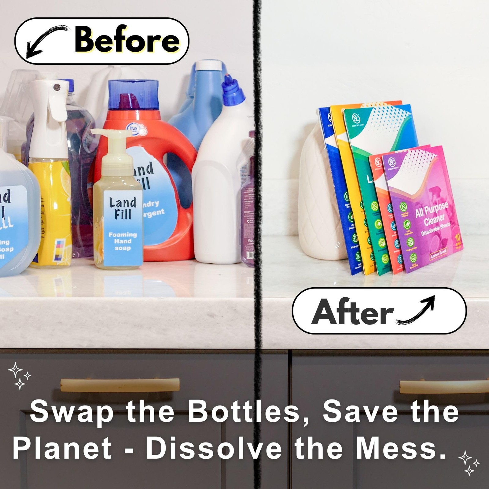 : Dissolvable Toilet Bowl Cleaner Sheets (No Bottles, Easy Clean, Quick-Disso…