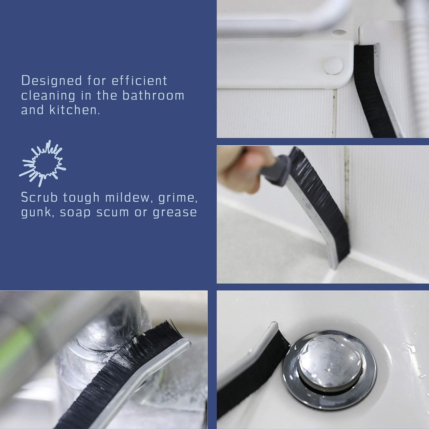 Flexible Tile Grout Cleaning Brush – Multi-Surface Deep Scrub Tool for Kitchens