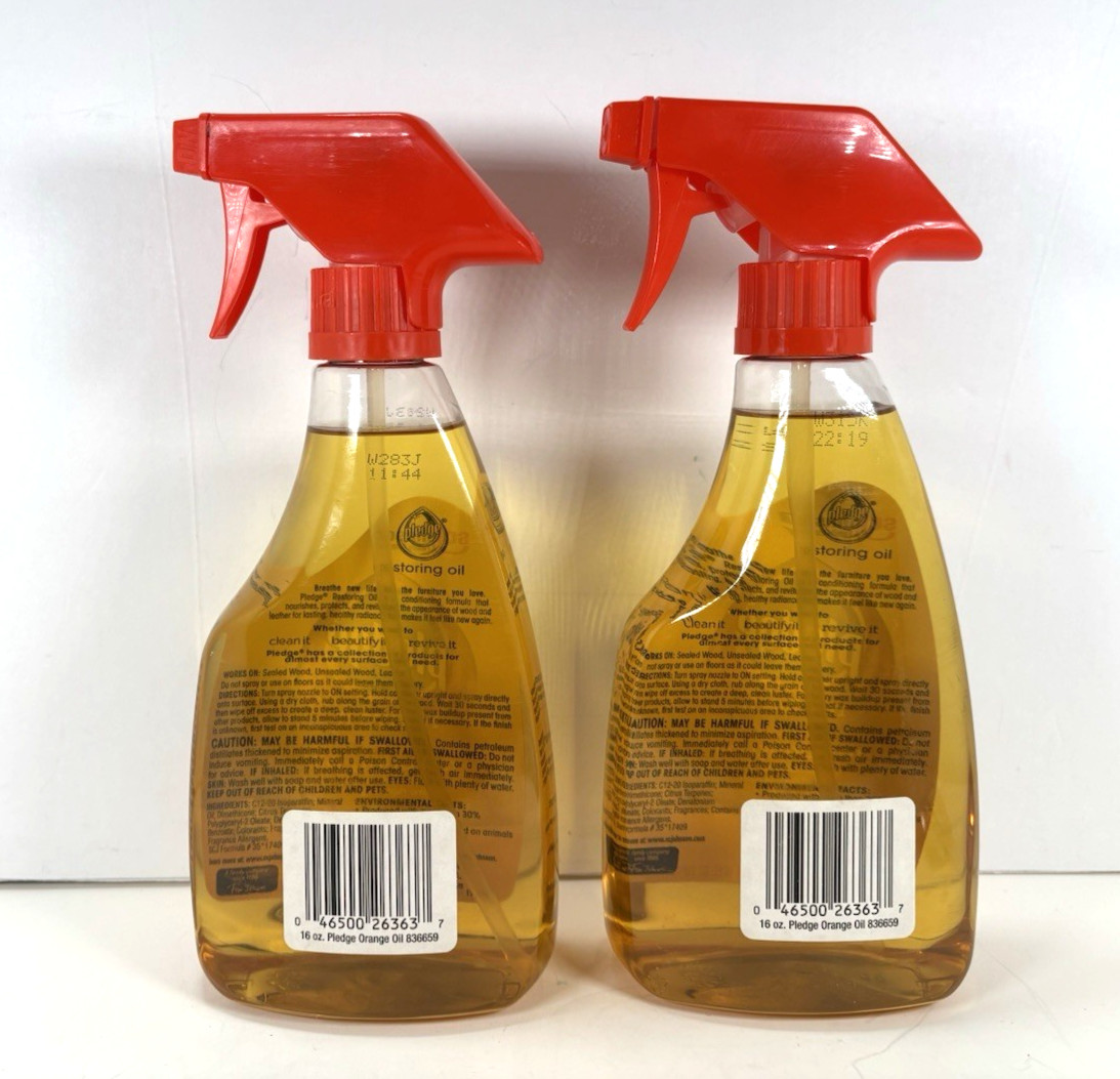 2 Pledge REVIVE IT Restoring Orange Oil Wood Cleaner – 16oz NEW