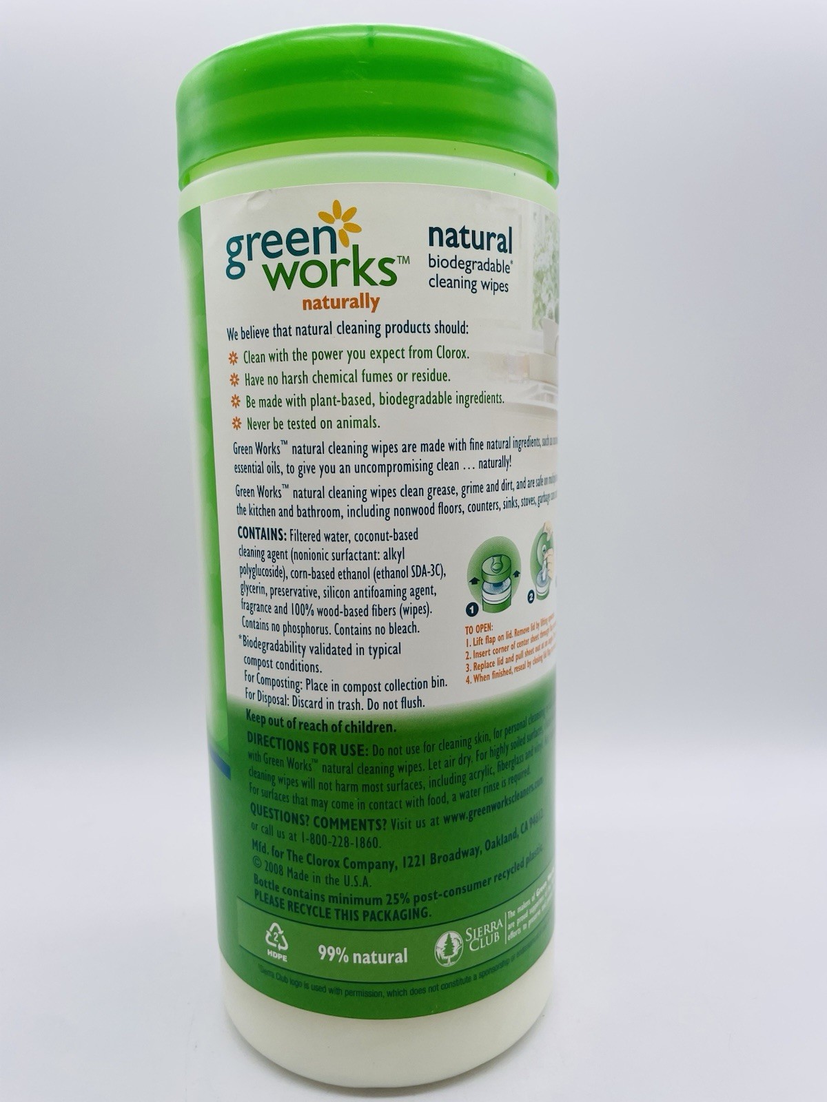 Green Works Multi-surface Cleaner, Biodegradable Wipes 30 Count Original Scent