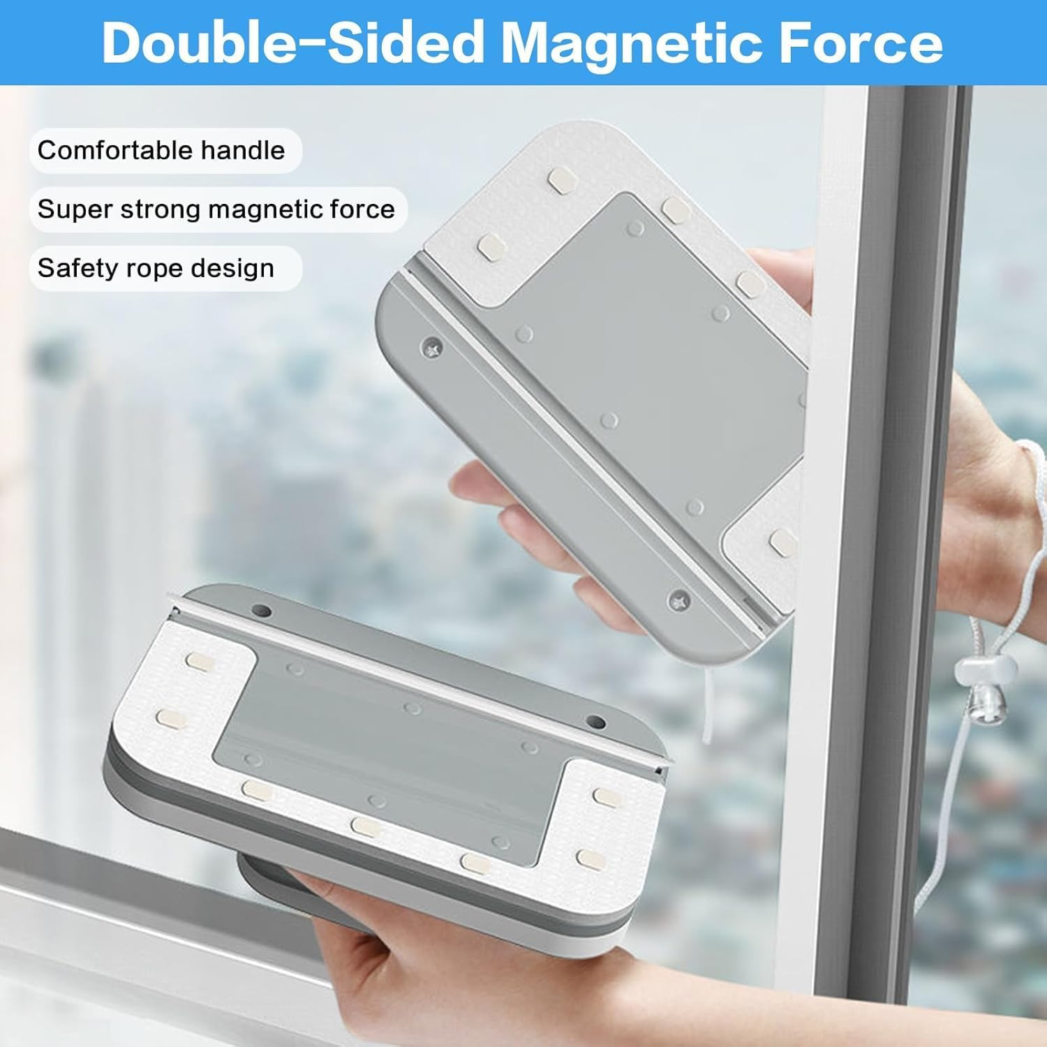 Magnetic Window Cleaner Tool for 3-10mm Glass – Double-Sided Cleaning Magic