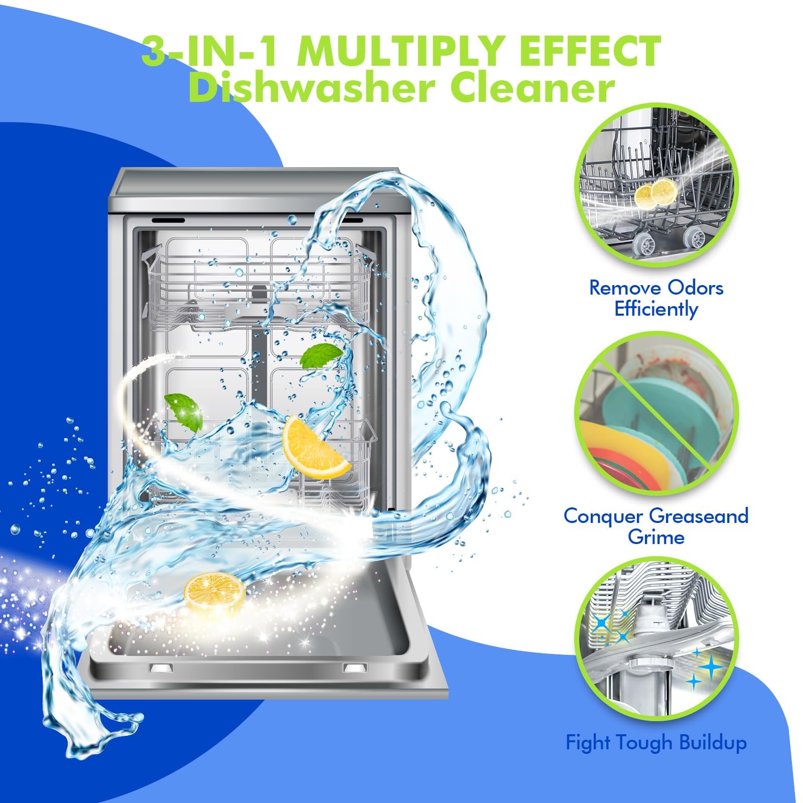Dishwasher Cleaner and Deodorizer Tablet 25 Count, Deep Cleaning Tablet Helps…