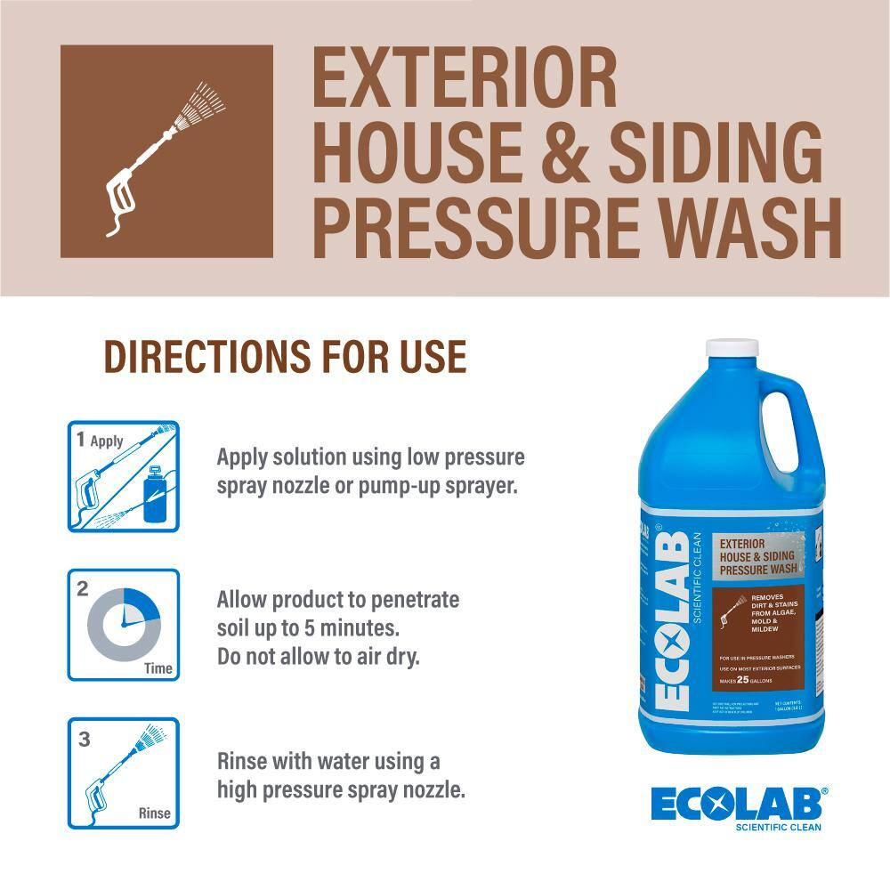 1 Gal. Exterior House and Siding Pressure Wash Concentrate Cleaner; Removes Alga
