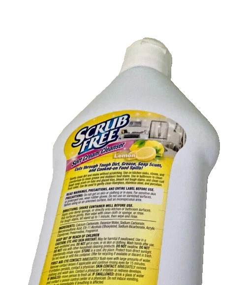 ( Lot 3 ) Scrub free Soft Cream Cleanser Lemon Scent Scratch Free 15 oz Each