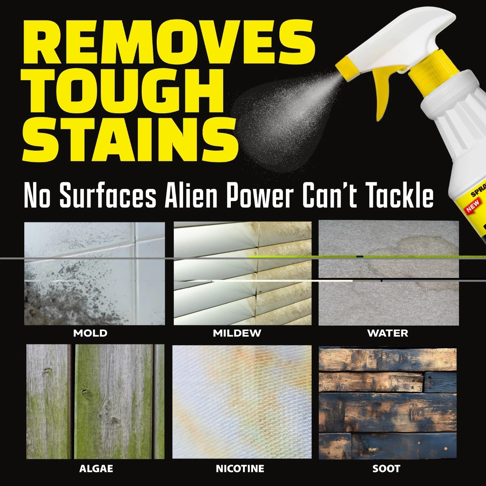 Alien Power Stain Remover Set Multi Purpose Mold Mildew Cleaner Spray Kit