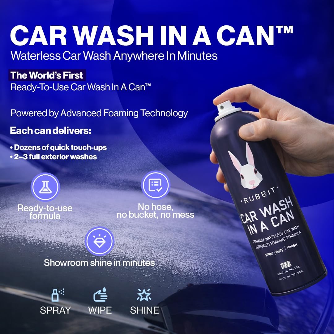 Car Wash In A Can™ Kit, Premium Waterless Car Wash Spray, Ready-to-Use Formul…