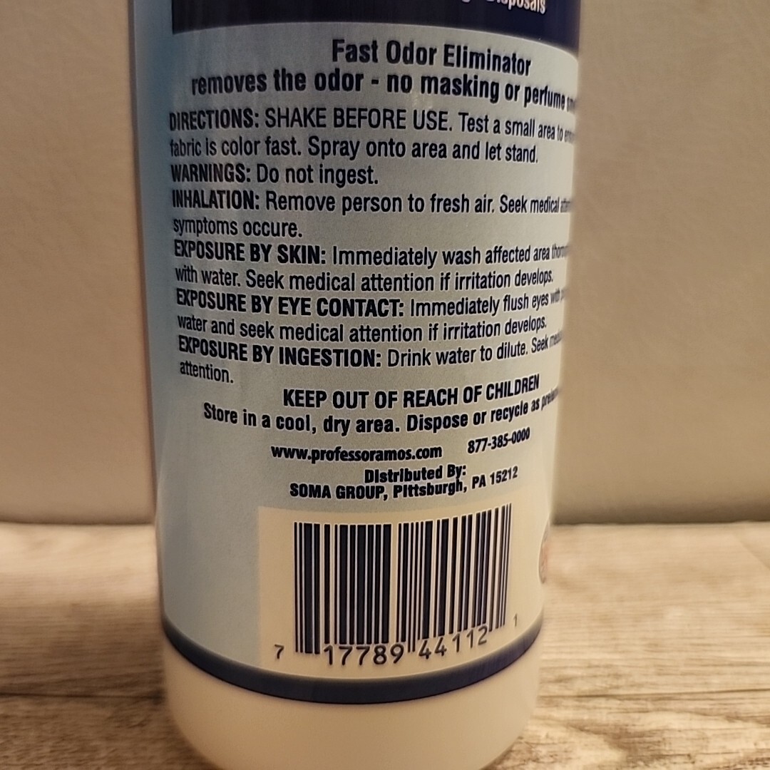 Professor Amos Fast Odor Eliminator Fresh Breeze Scent NEW Sealed 8 oz USA