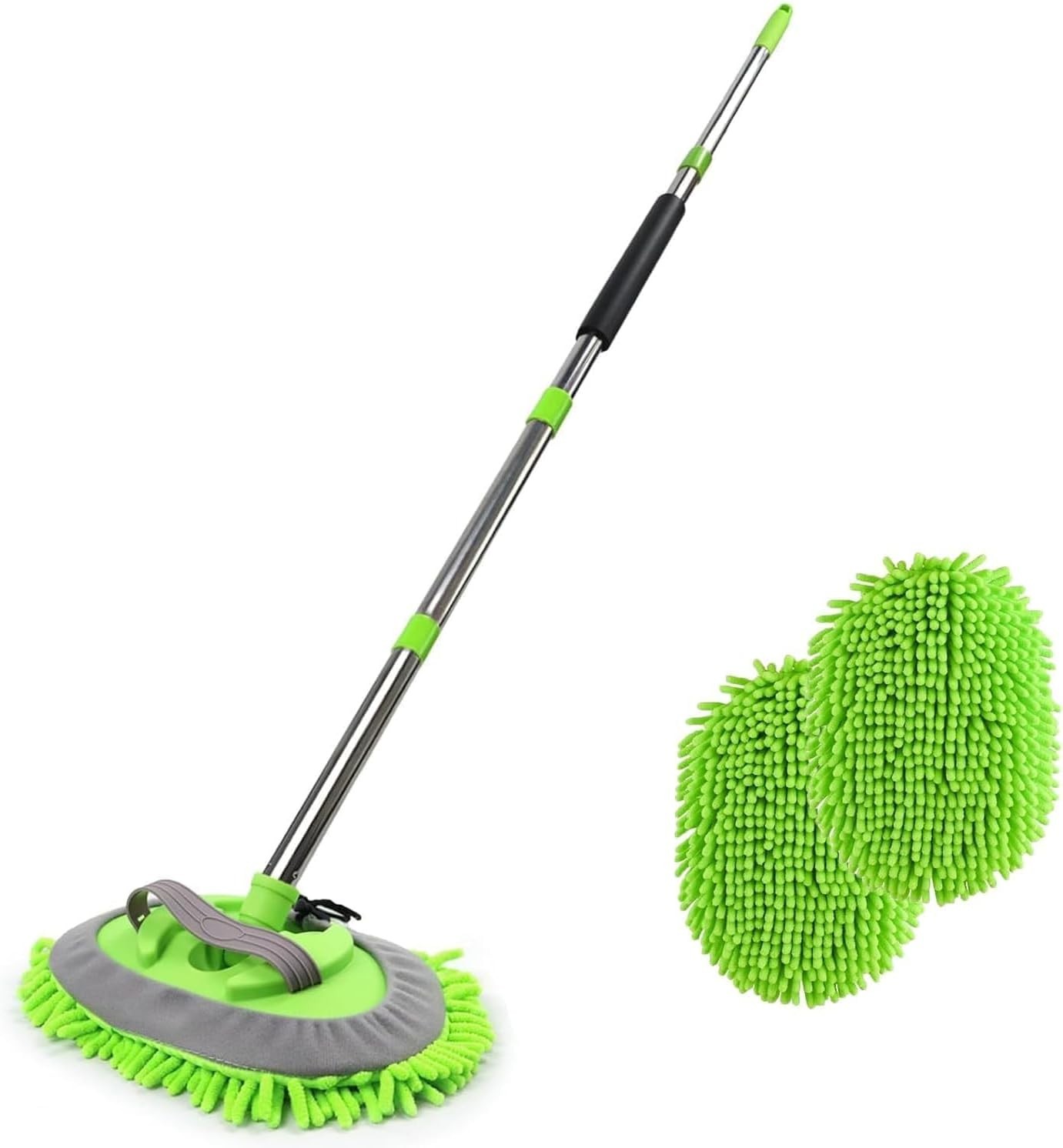 62” Microfiber Car Wash Brush Mop Kit Sponge with Long Handle