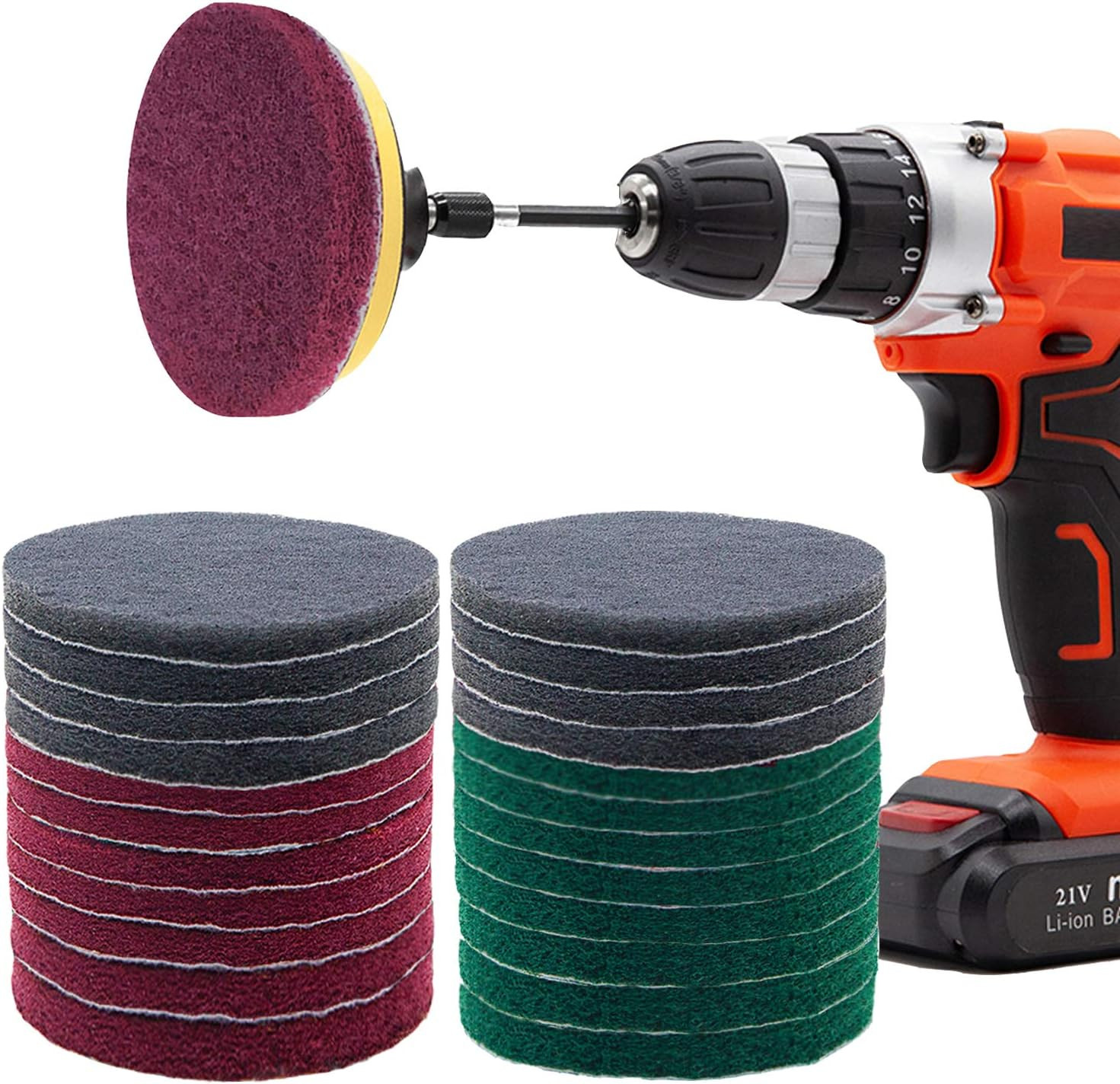 Power Scrub Pads Drill Attachment, 15 Pieces 5 Inch Headlight Restoration Kit C