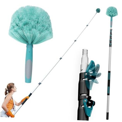 30 Feet High Reach Cobweb Duster with 6-24Ft Extension Pole, Webster 24FT POLE