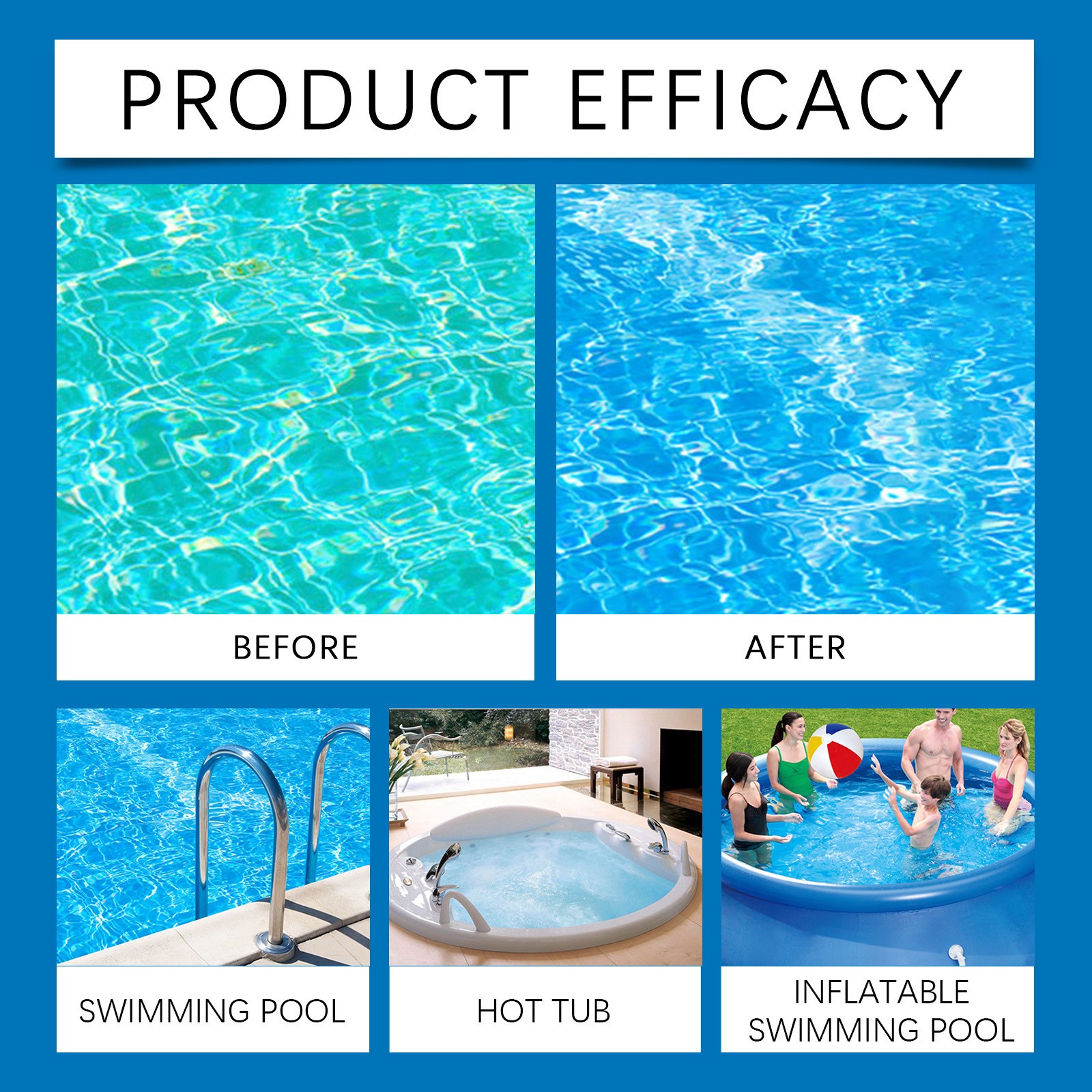 Hozonex Swimming Pool Purifier,Pro Pool Water Purifier Liquid,Removes Cloudiness