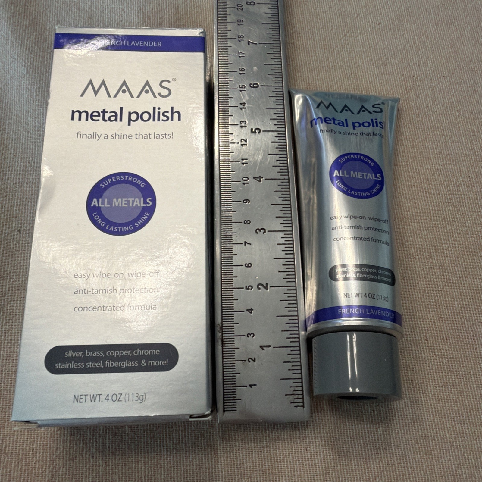 MAAS Metal Polish 4 oz French Lavender New Sealed Tube All Metals