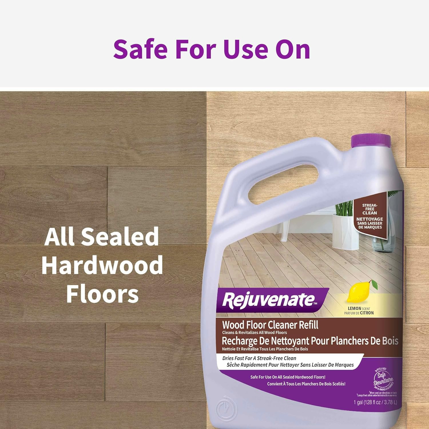 Wood Floor Cleaner Refill, 1 Gallon, Cleans and Protects All Sealed Hardwood Flo