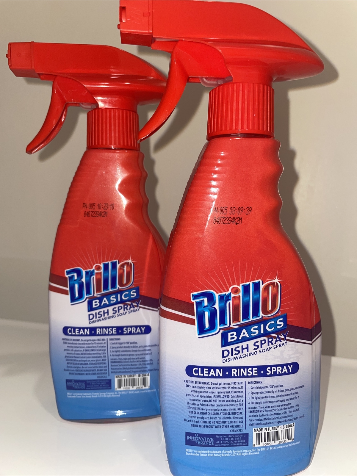 Brillo Basics Fresh Scent 3X Action Dish Soap Spray – 10 oz/295ml – 2 Bottles