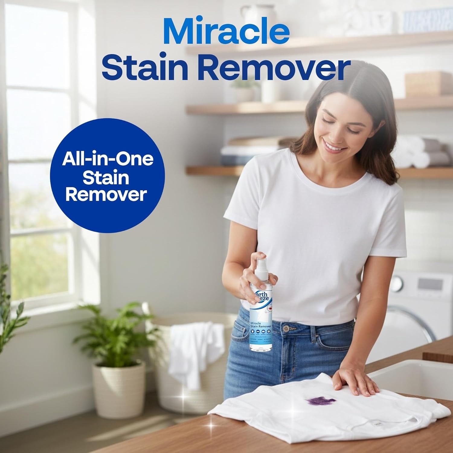 Earth Breeze Miracle Stain Remover Spray – Powerful All-In-One Solution – Remove