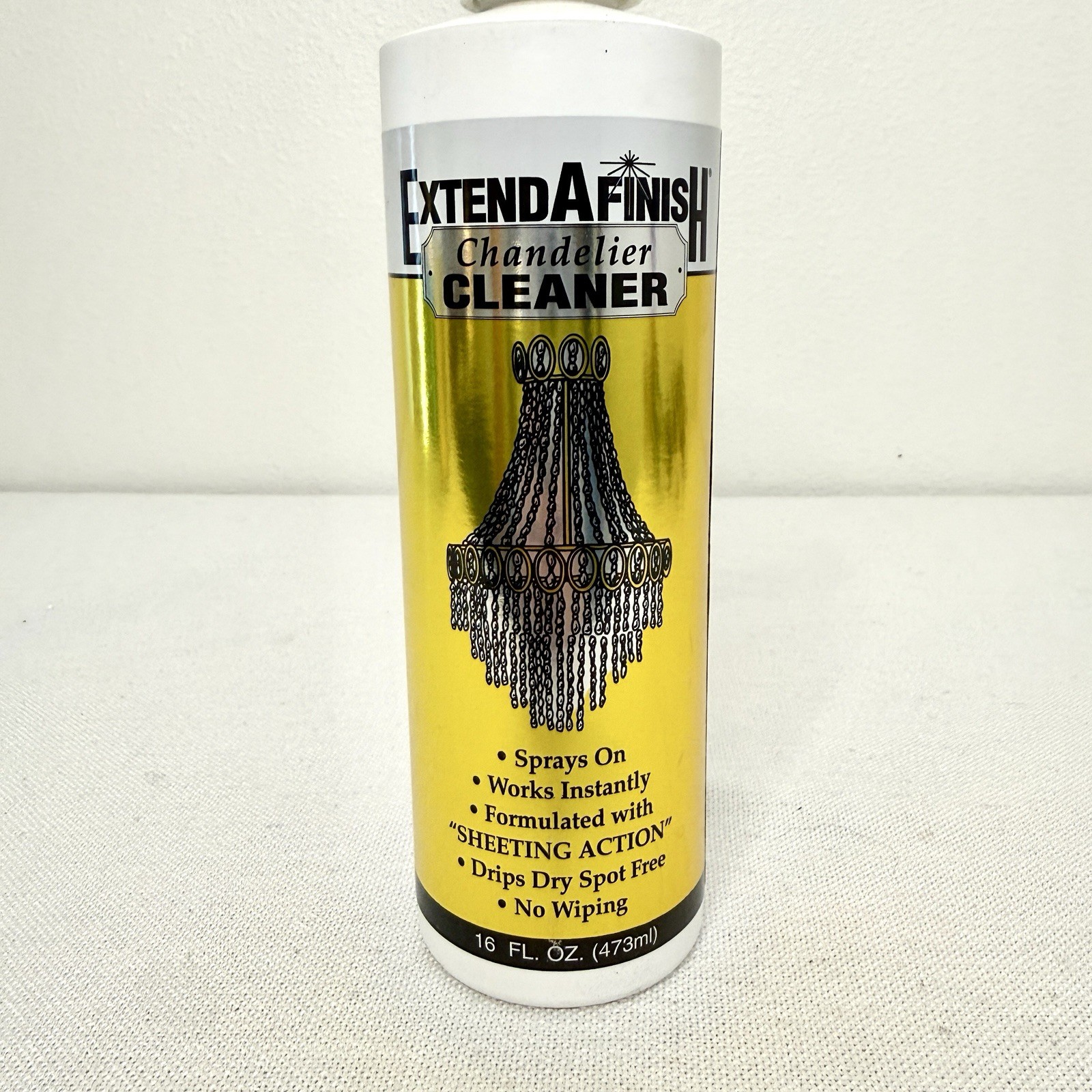 Vintage Extend A Finish Chandelier Cleaner 16oz Drip Dry Glass Crystal Spray 95%