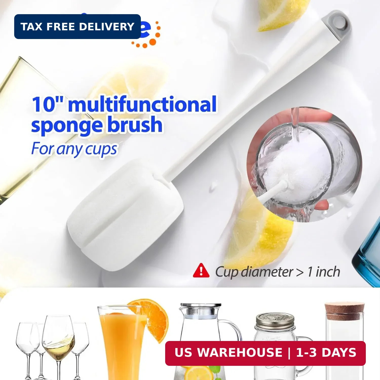 Holikme Bottle Brush Tube Cleaning Lab Set with Long Handle, Cup Cleaner for Was
