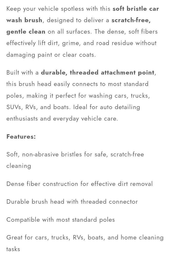 soft bristle car wash brush head-gentle tool,Compatible with most standard poles