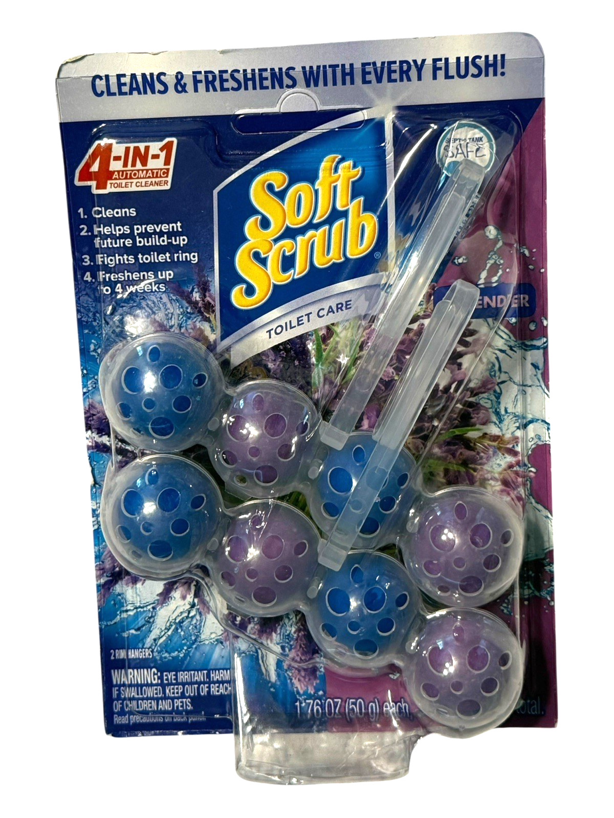 Soft Scrub Toilet Bowl Cleaner, 4-in-1 Rim Hanger, Lavender, 2 Hangers