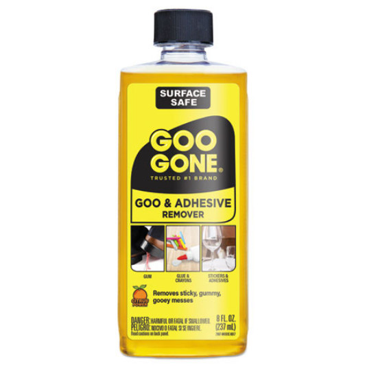 Goo Gone Original Adhesive Remover Citrus Scent 8 oz Bottle Pack of 12 Bulk Case