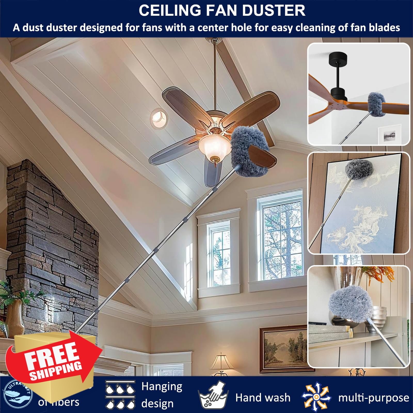 Tonmp 20+ Ft High Reach Duster Cleaning Tool Kit