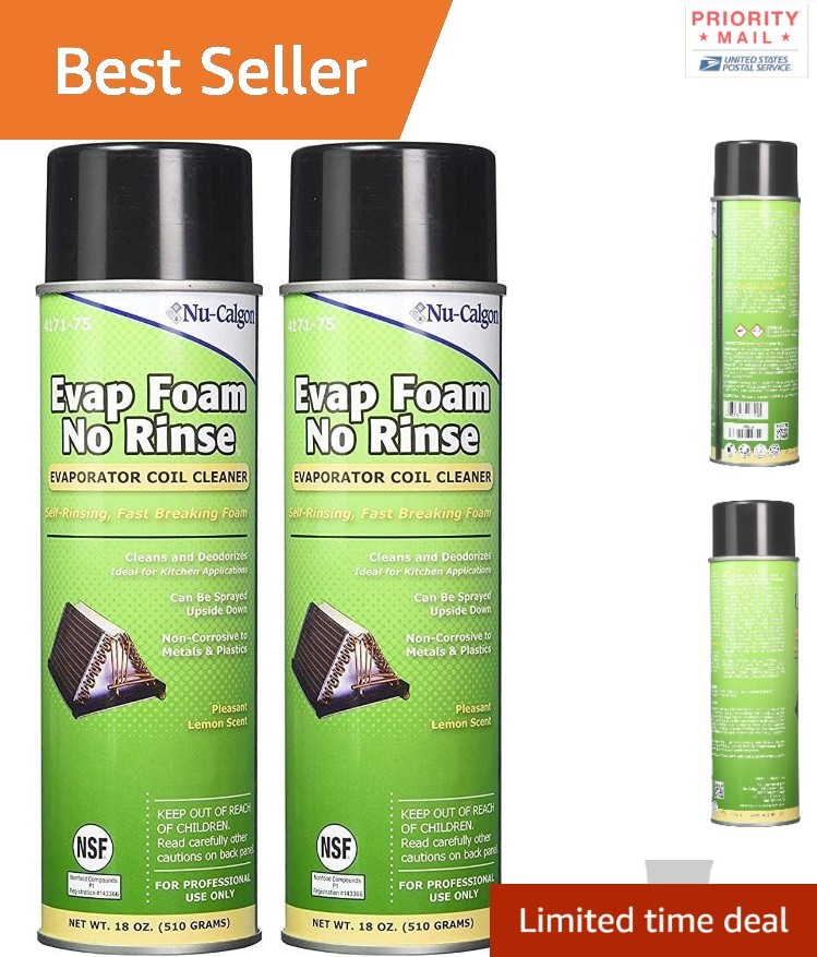 2 Pack Evap Foam Self Rinsing Cleaner 36 Ounce Superior Performance Lemon Scent