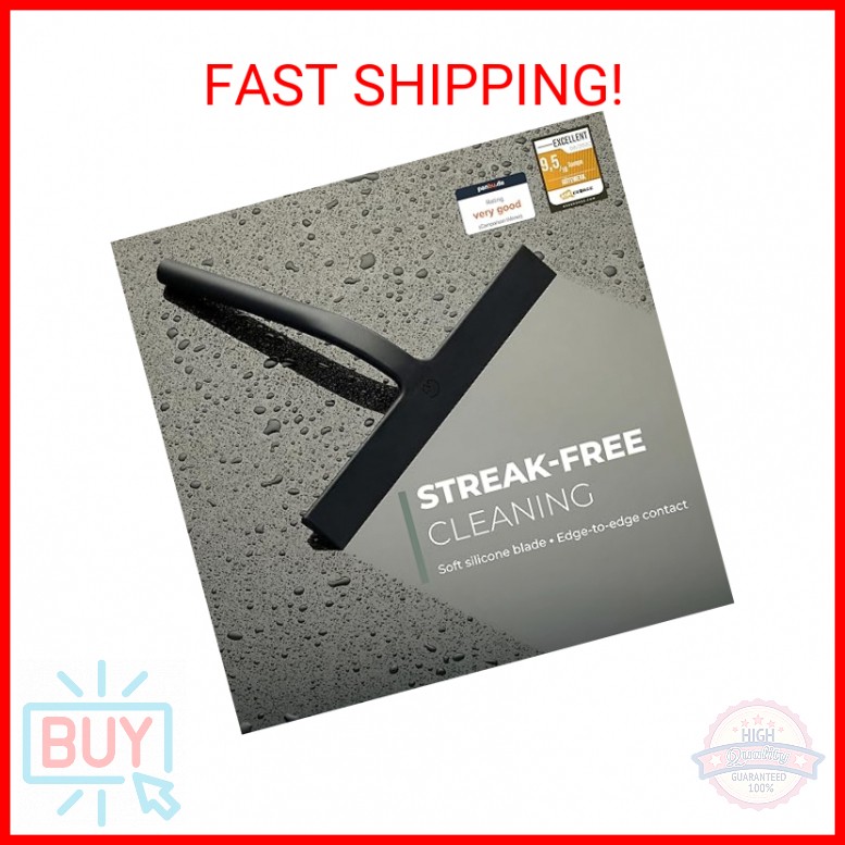 GÜTEWERK Shower Squeegee for Glass Doors, Silicone Window Squeegee, Bathroom and