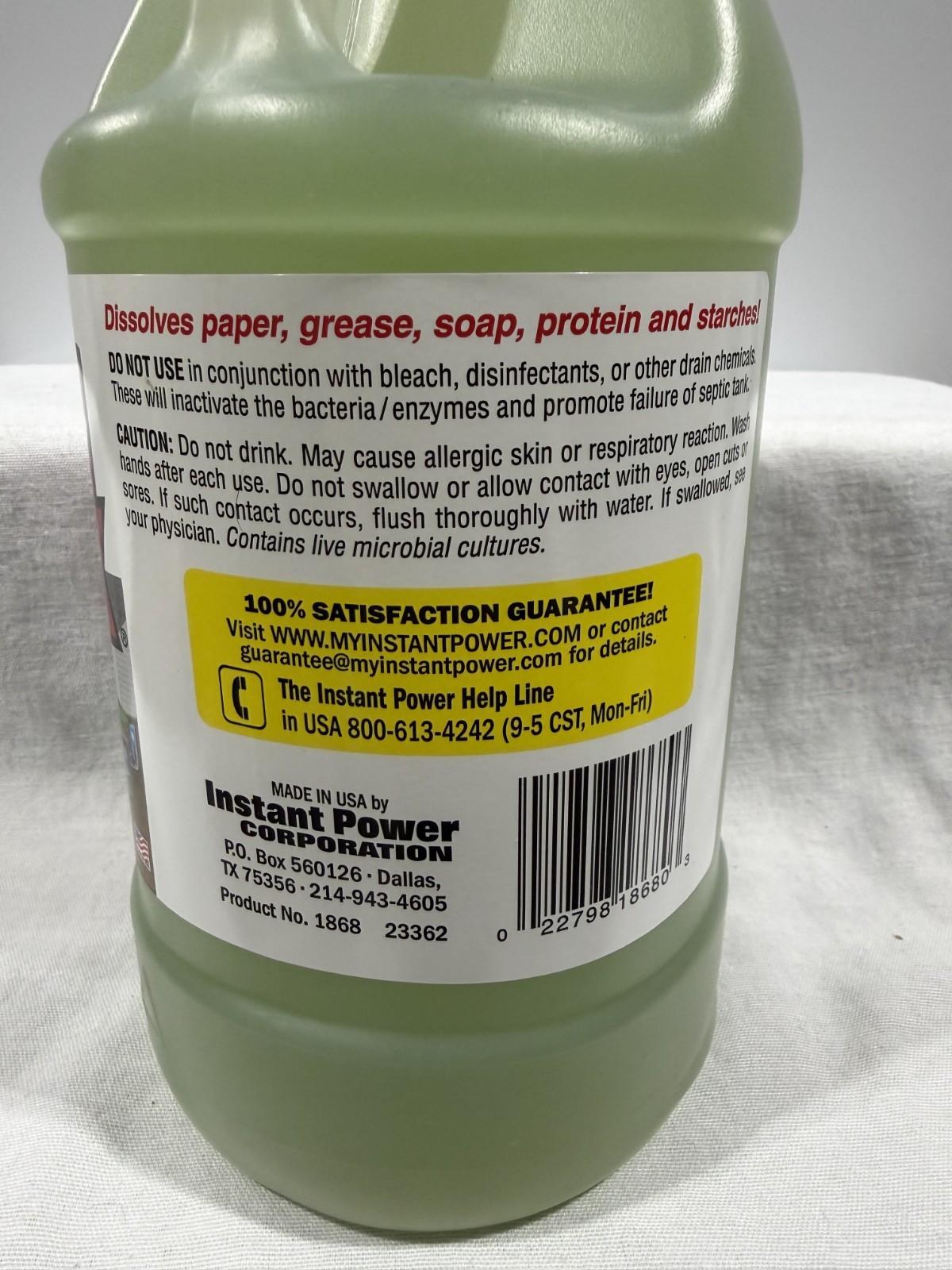 Instant Power Septic Shock, 67.6 fl oz (2 Liter), Super Charged for Clogged Sept