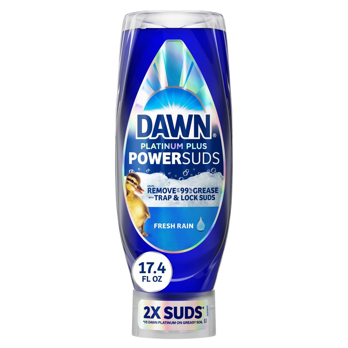 Platinum Plus PowerSuds Ez Squeeze Dish Soap – Fresh Rain – 17.4 fl oz