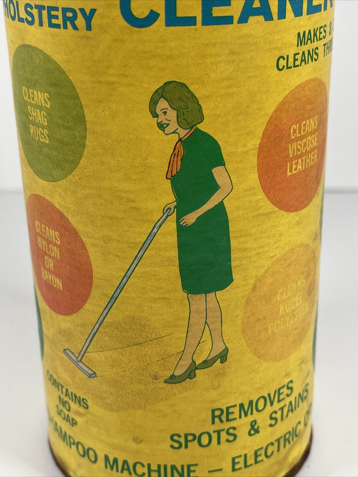 1970 Powered Lustre-Clene Non Toxic 9oz Shag Oriental Rugs NOT FOR USE Decor VTG