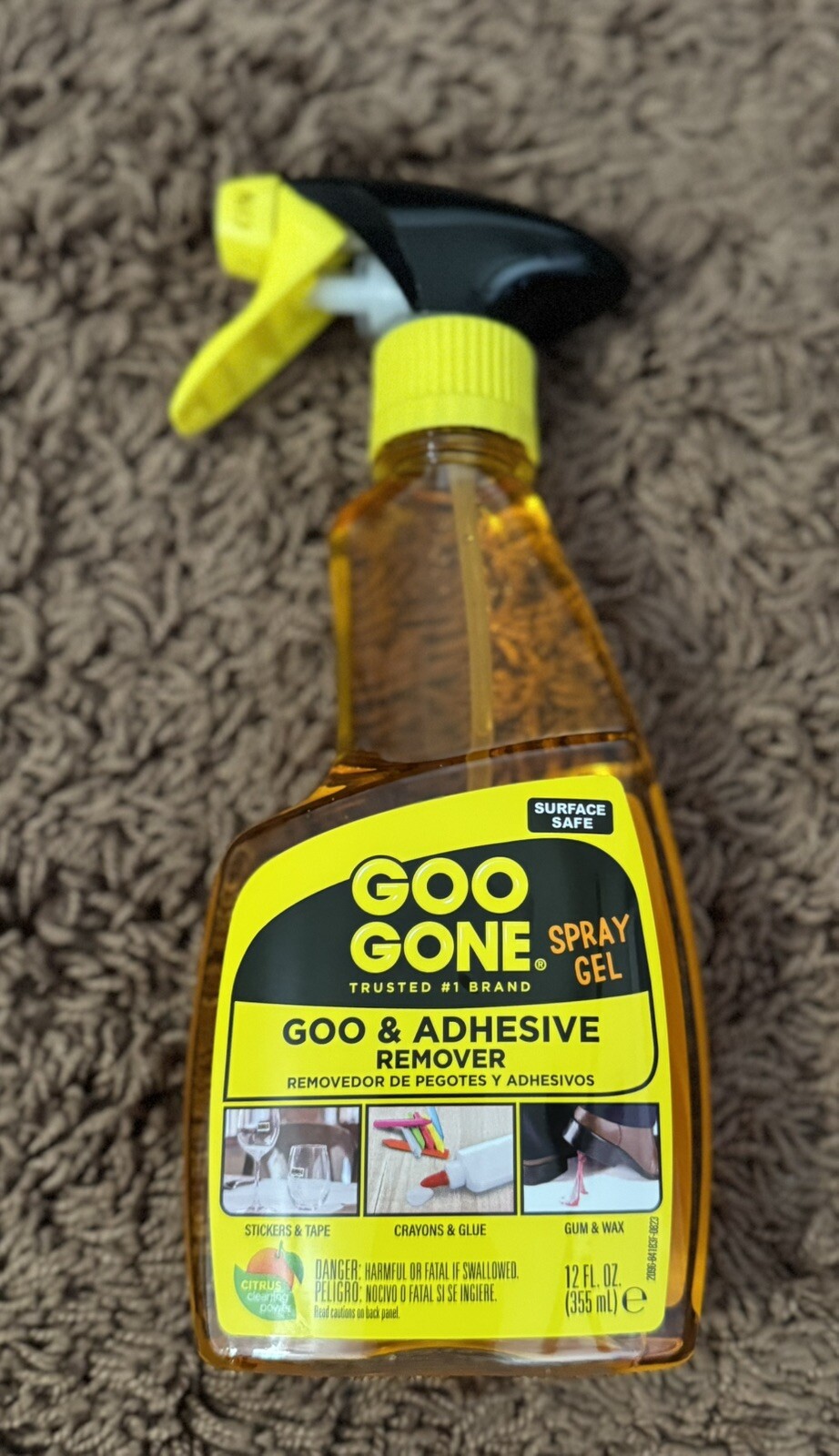 GOO GONE Original ADHESIVE Glue Gum Remover – Fresh Citrus & Surface Safe 12Oz