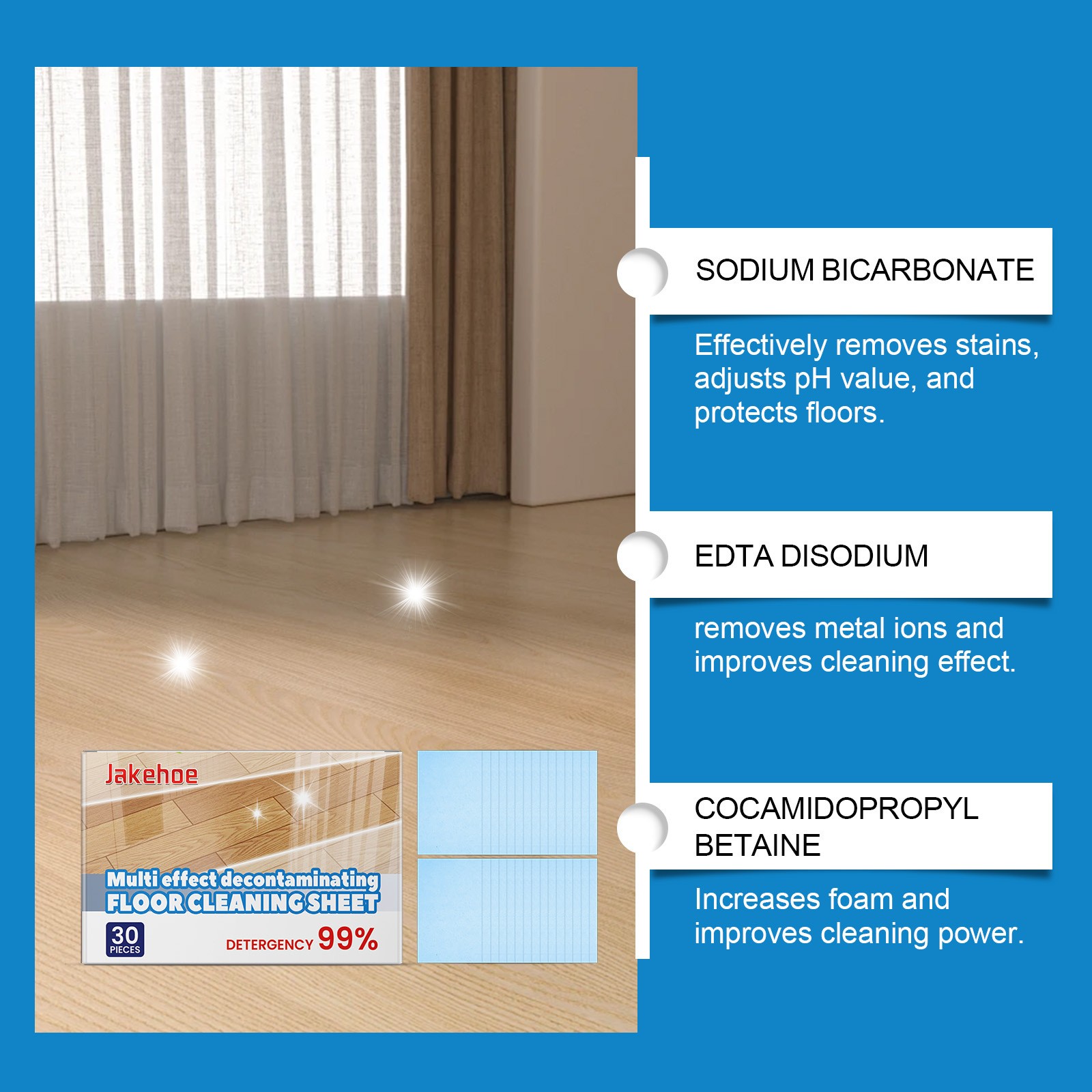 Floor Cleaning Sheet for Mopping, Hardwood & Wood Floor Cleaner and Polish Pack