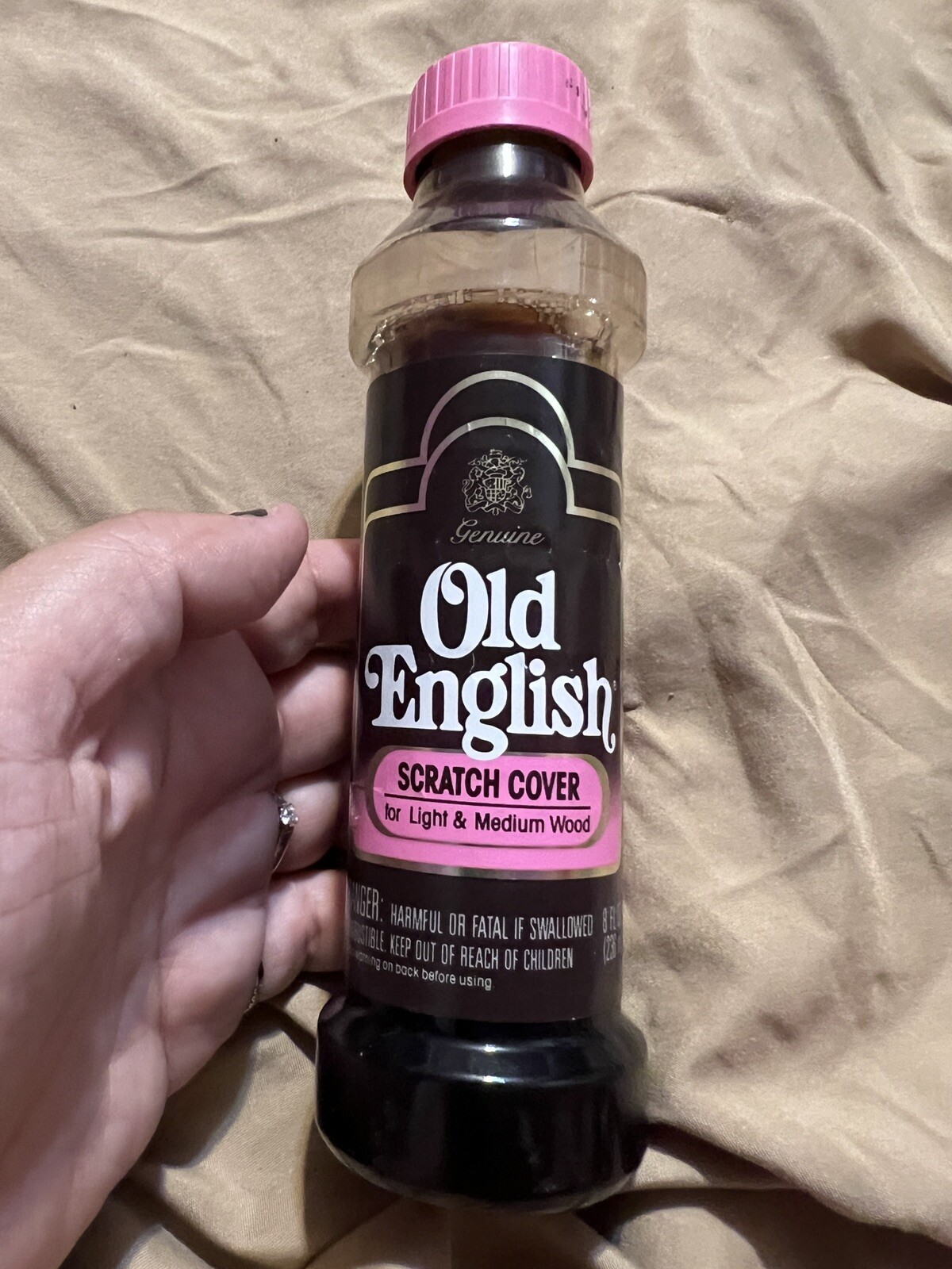 Vintage Old English Scratch Cover For Light To Medium Woods 8 oz Pink Lid ~ RARE
