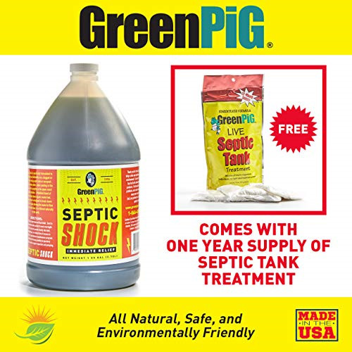 GREEN PIG Septic Tank Treatment Emergency Formula Quickly Breaks Down Clogged or