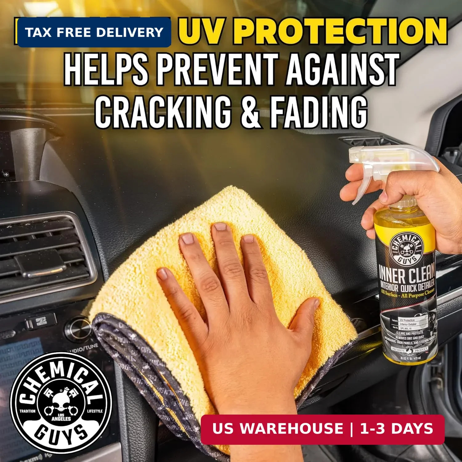 Chemical Guys InnerClean Interior Detailer Protectant Car Cleaning Spray 16 oz