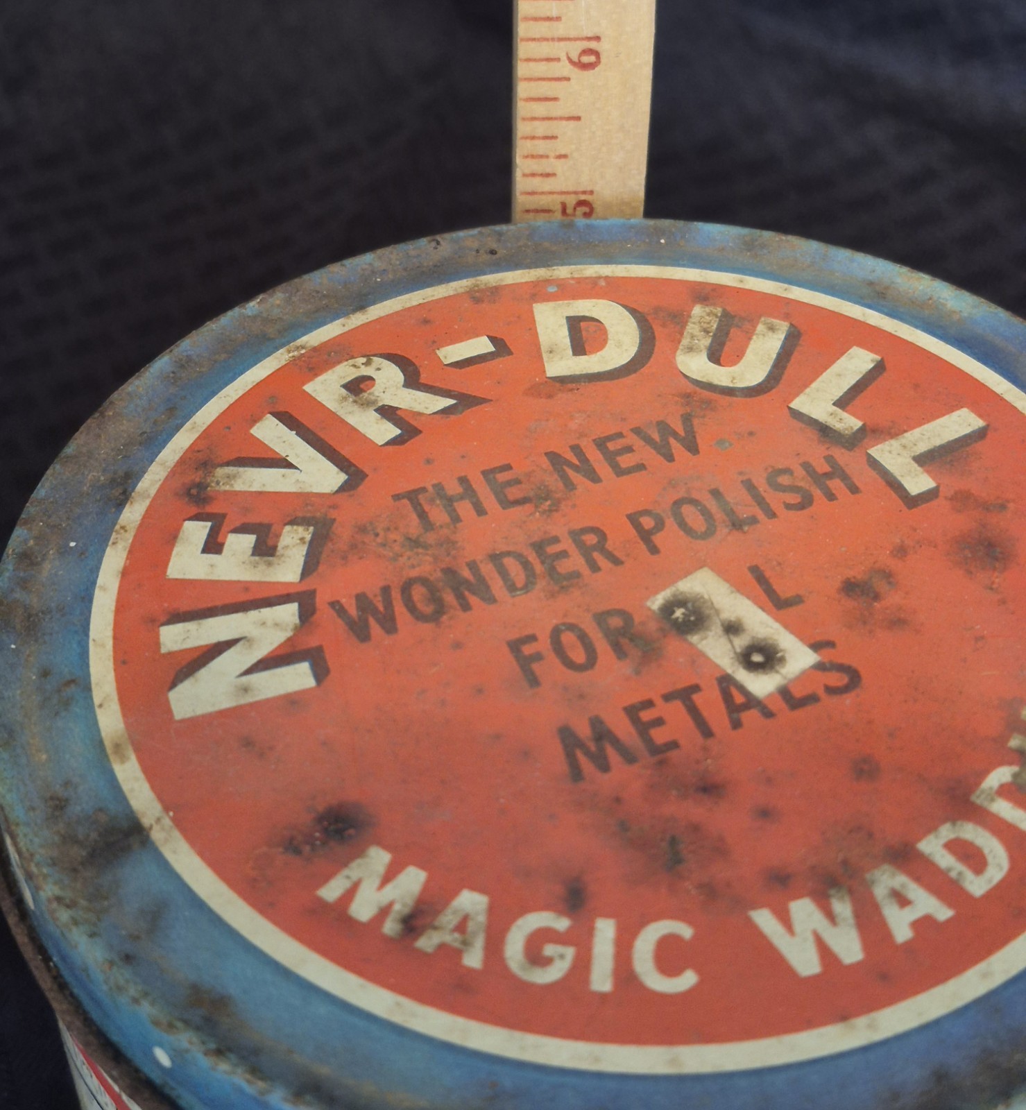 NEVR-DULL Magic Wadding Polish Metal Cleaner Rust Remover Vintage 32 oz Rustic