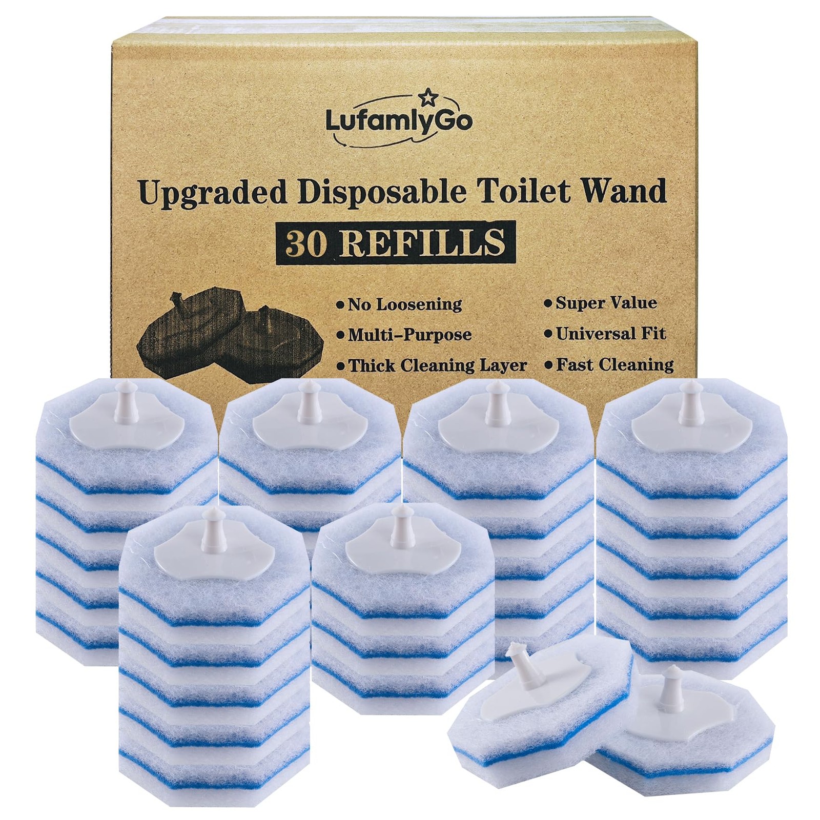 Upgraded 30pcs Wand Refills fits Clorox Wand, Thickened Cleaning Layer, Won’t…