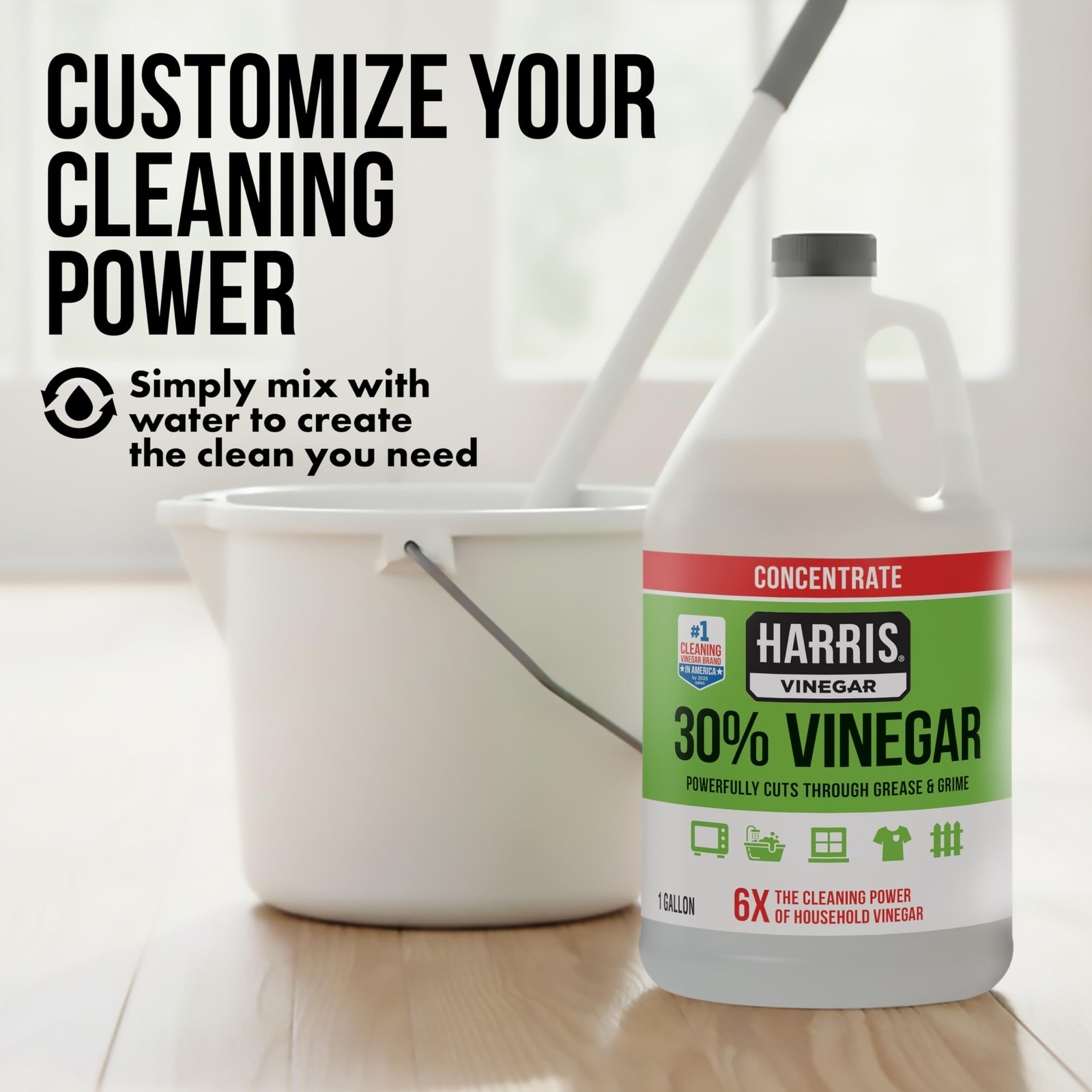 HARRIS 30% Vinegar Concentrated Extra Strength — All Purpose 128 Fl Oz