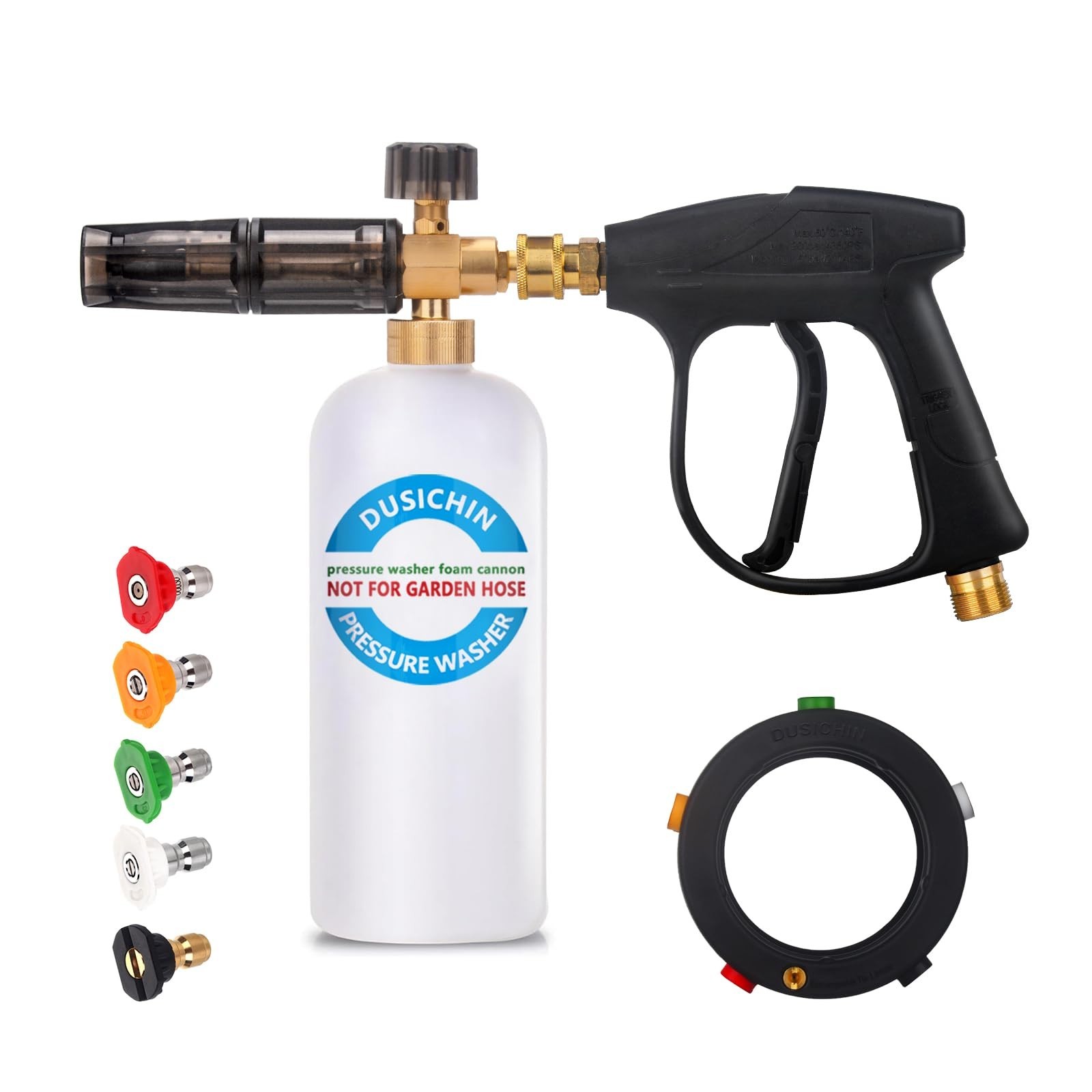 DUSICHIN DUS-018 Foam Cannon Lance Pressure Washer Nozzle Tip Spray Gun 3000 …