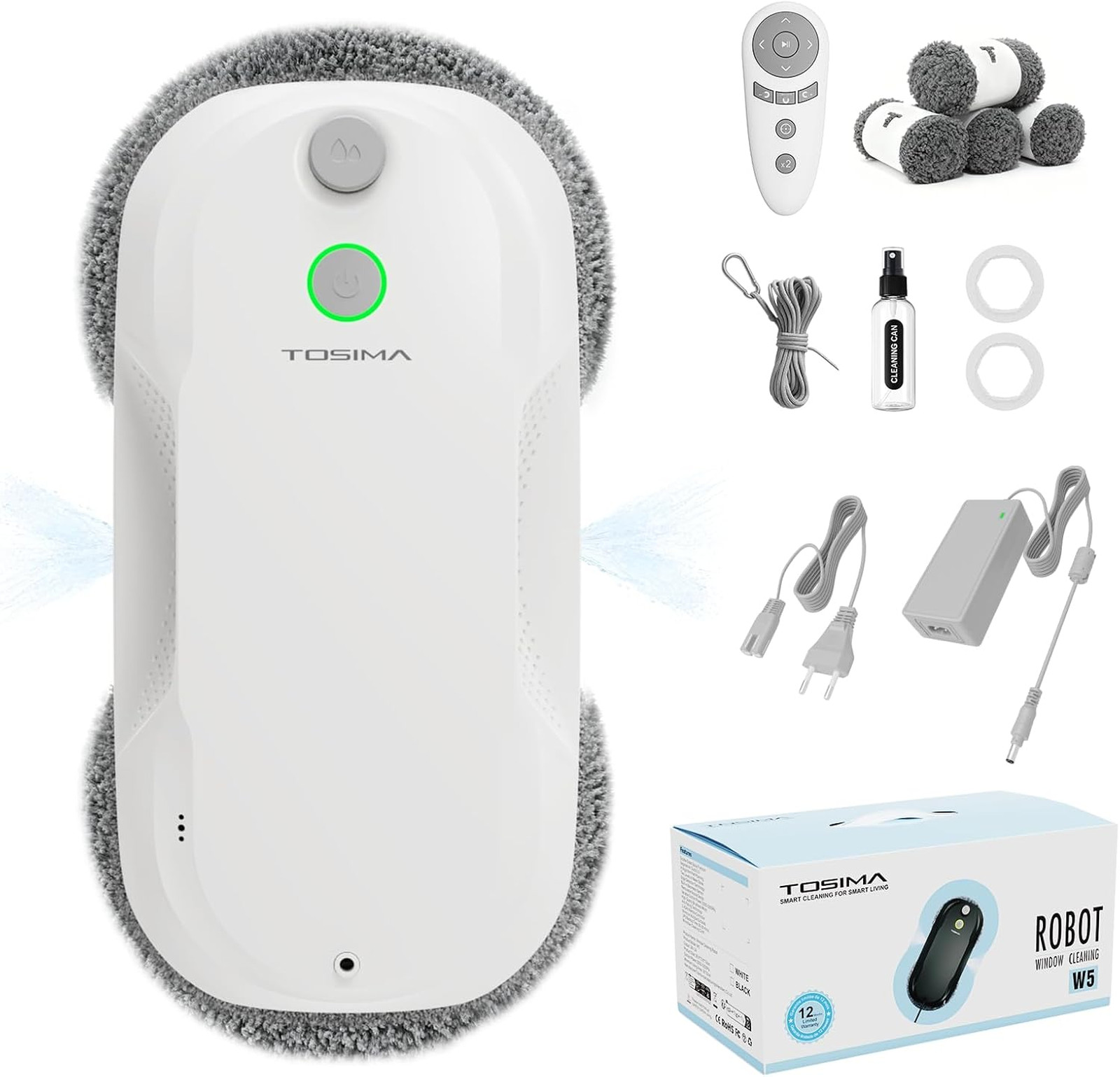 Window Cleaning Robot with Adaptive Suction 6400Pa, Auto Spray, Smart