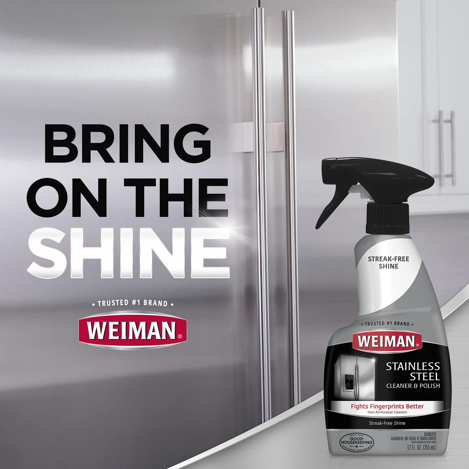Weiman Stainless Steel Cleaner 3 Piece Set Streak Free Polish Wipes Towel