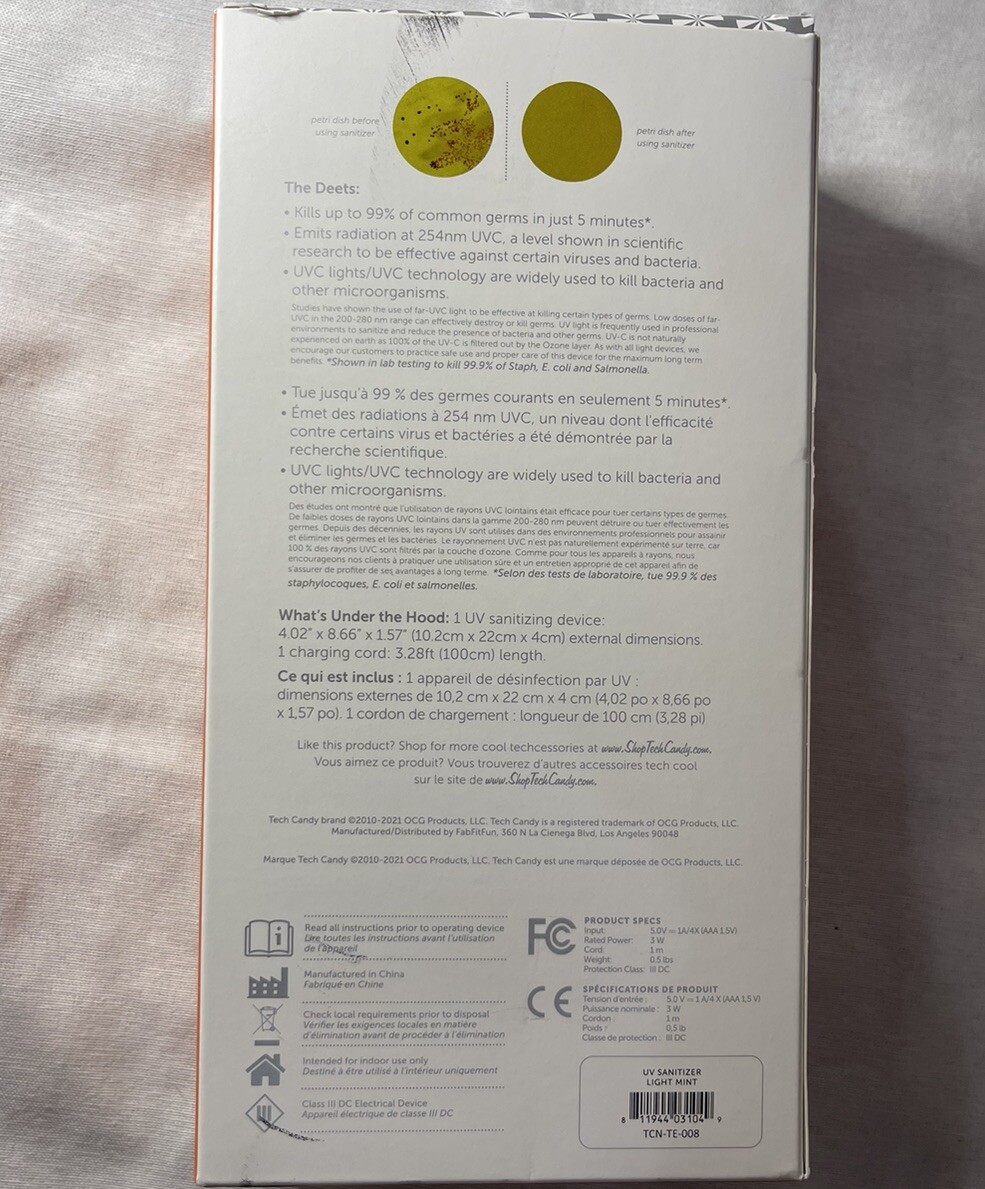 TECH Candy UV Sanitizer – New in Box Fit fab fun