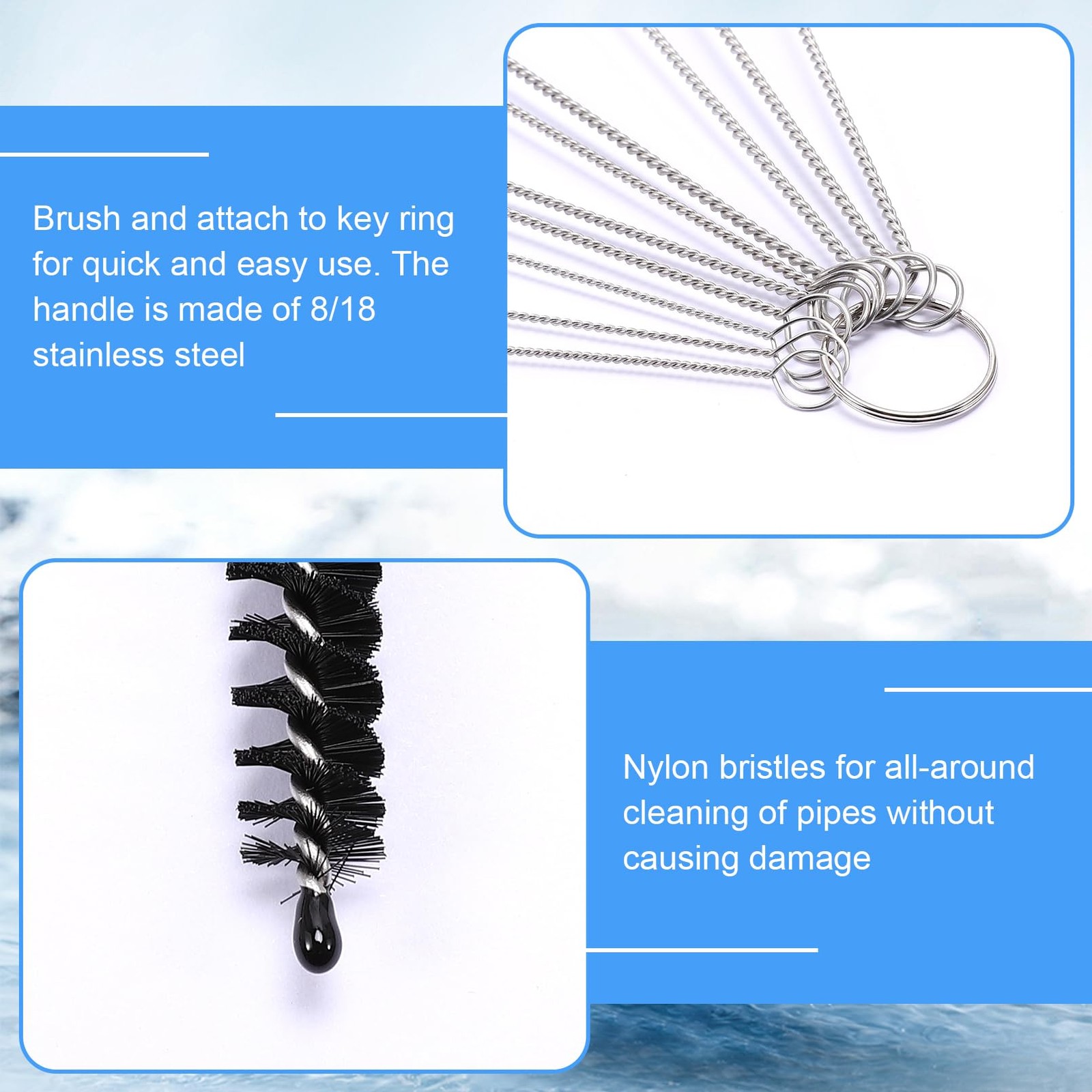16pcs Long Tube Cleaner Set, Extra Long Hose Cleaning Brush, Pipe Cleaning Br…