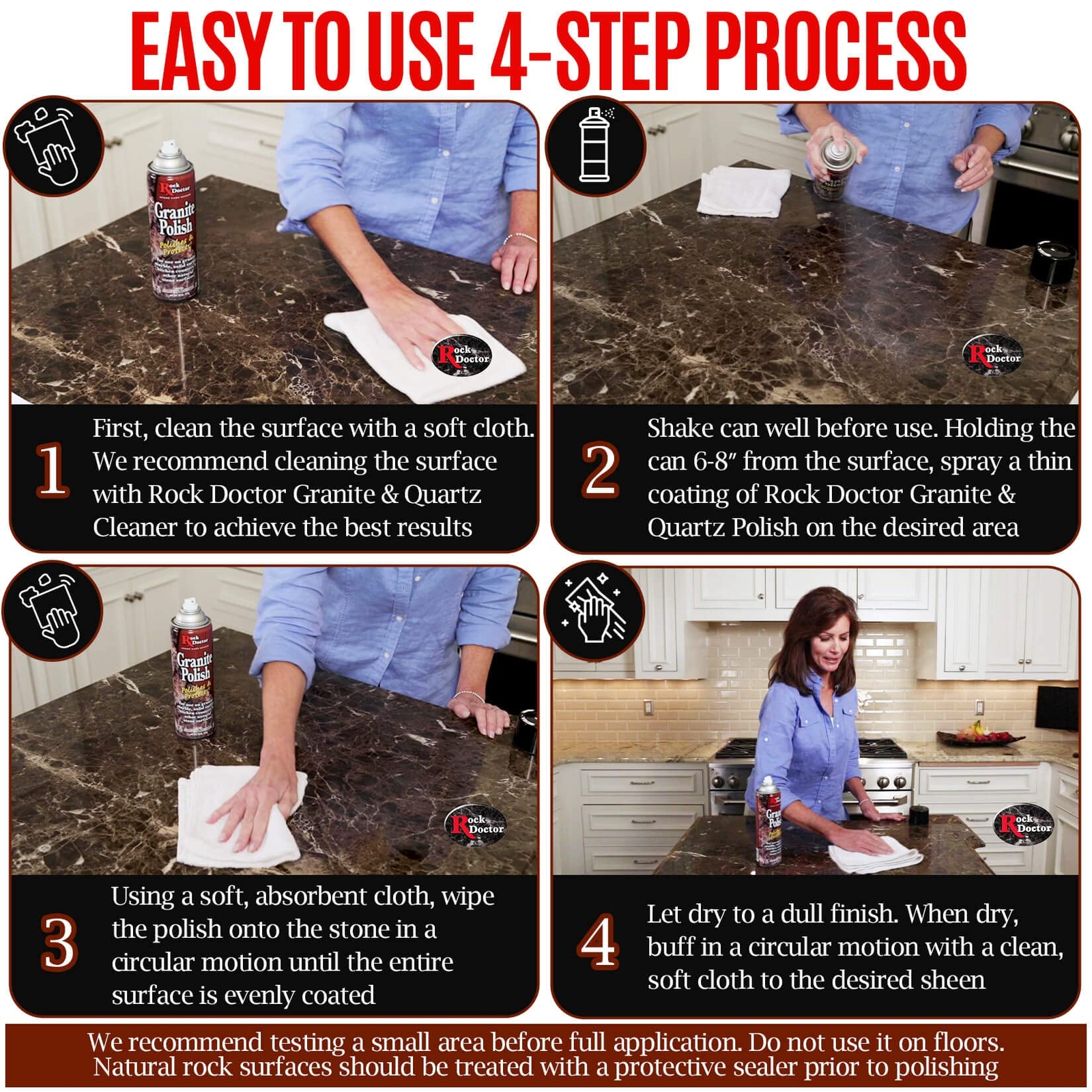 Professional Granite Polishing Spray Non Abrasive Streak Free Cleaner 1.13 lb
