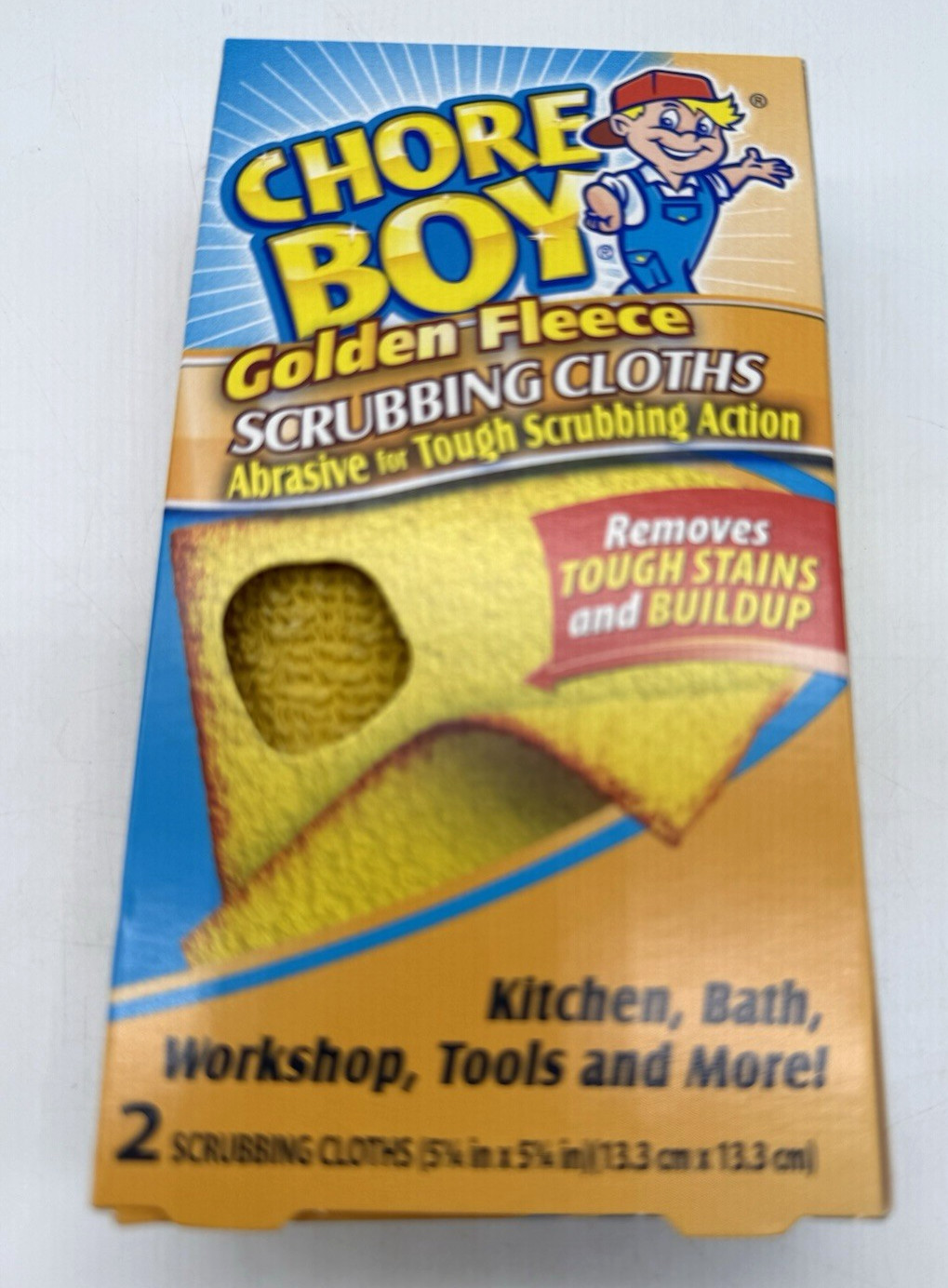 Lot Of (2) CHORE BOY Golden Fleece Scouring Cloths Pads Scrubbing