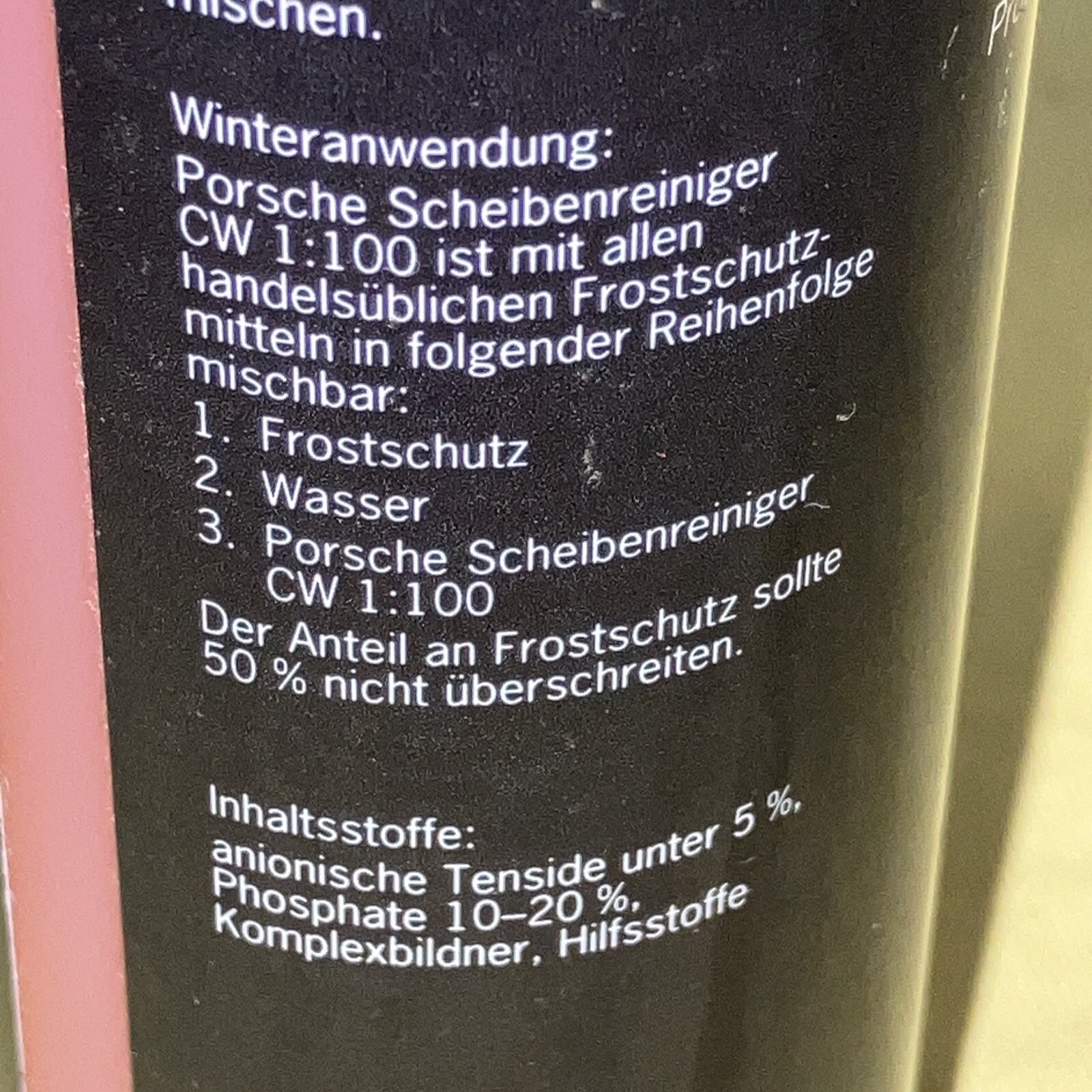 Genuine Porsche Exterior Window Glass Cleaner( TEQUIPMENT ) CW 1: 100 250ml